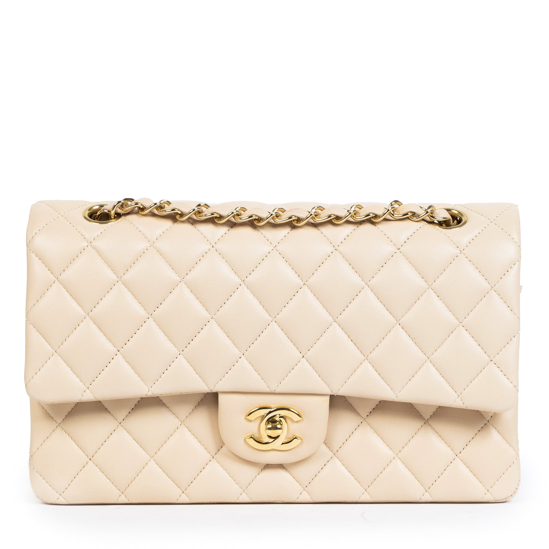 Chanel Nude Lambskin Classic Flap Bag GHW