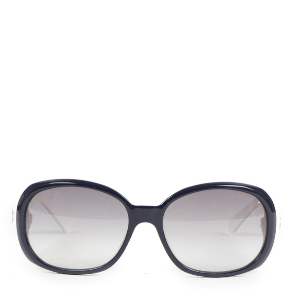 Chanel White Blue Frame Camellia Flower Sunglasses – Labellov
