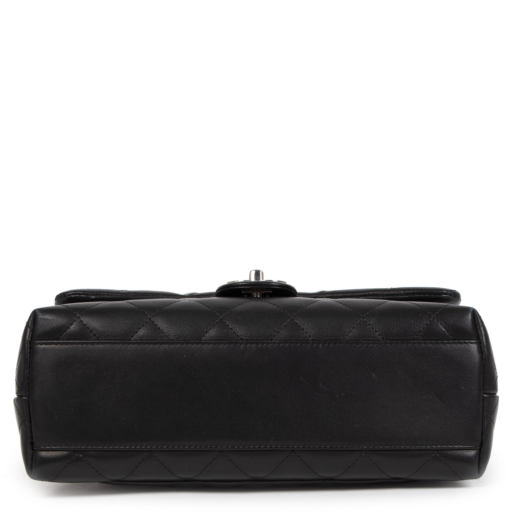 acheter en ligne seconde main Chanel Black Lambskin Kelly Satchel Top Handle Bag