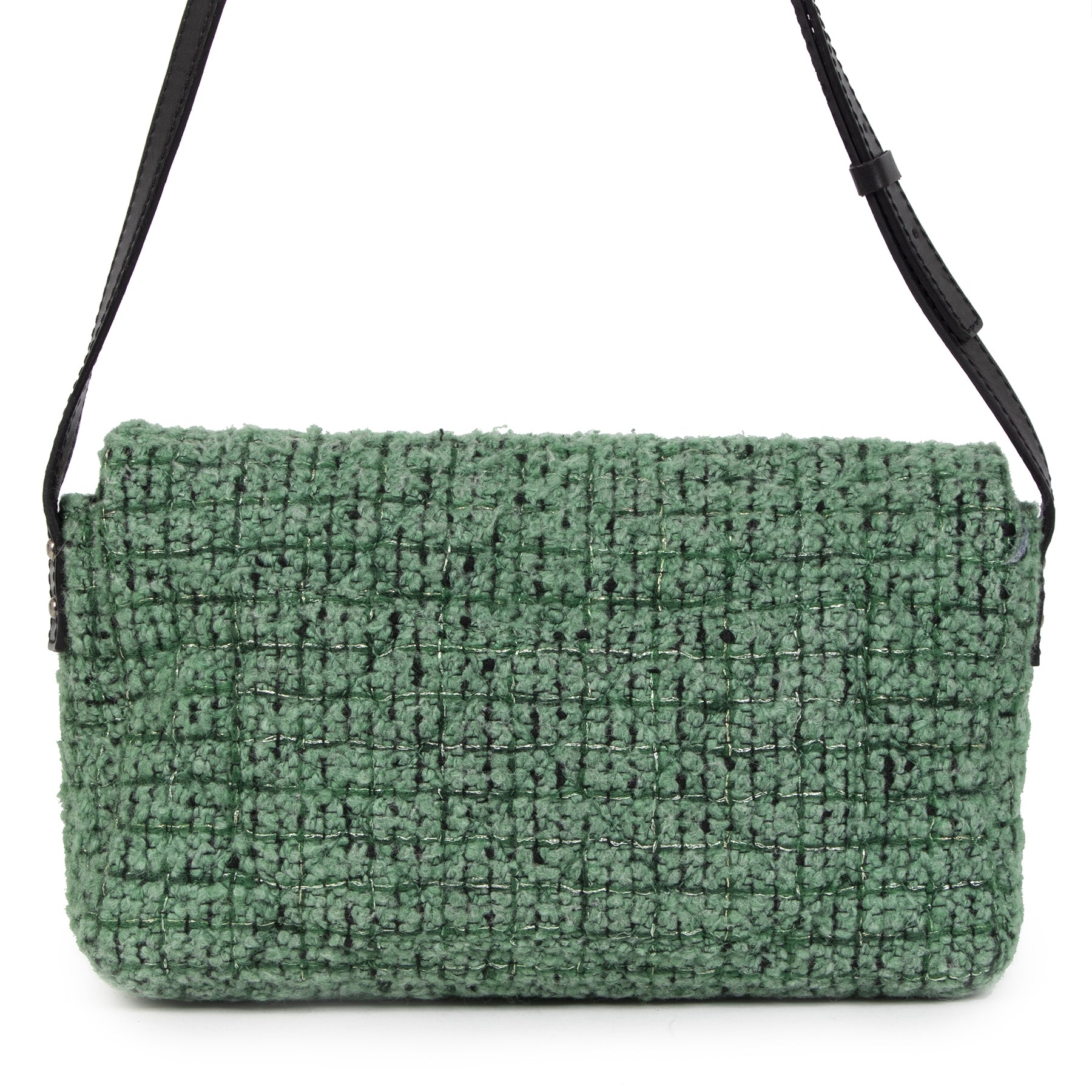 Koop Chanel Green Wool Fabric Flap Bag aan de juiste prijs in alle veiligheid online LabelLOV luxe merken Antwerpen België