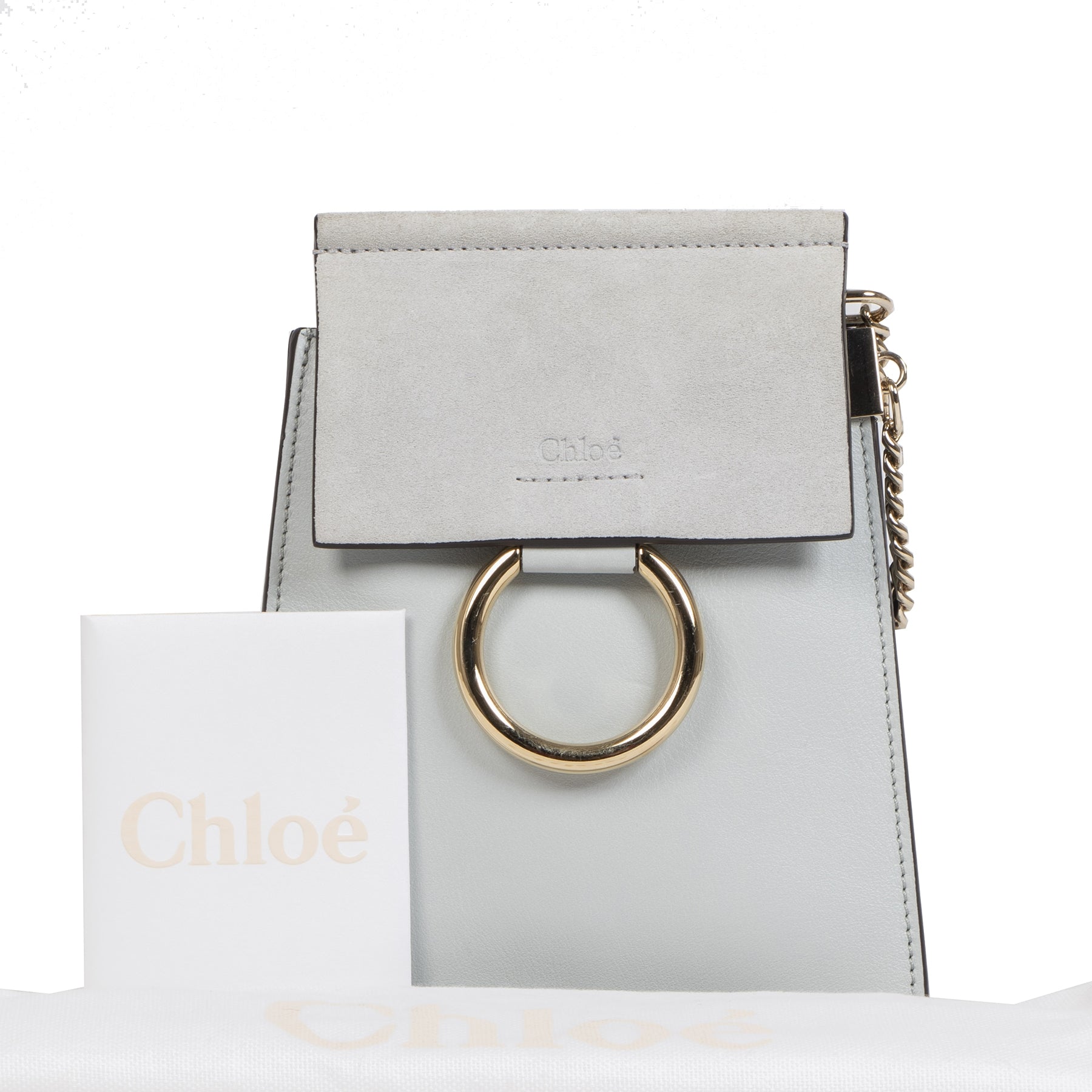 Authentic secondhand Chloé Airy Grey Faye Mini Bag designer bags designer brands fashion luxury vintage webshop safe secure online shopping worldwide shipping