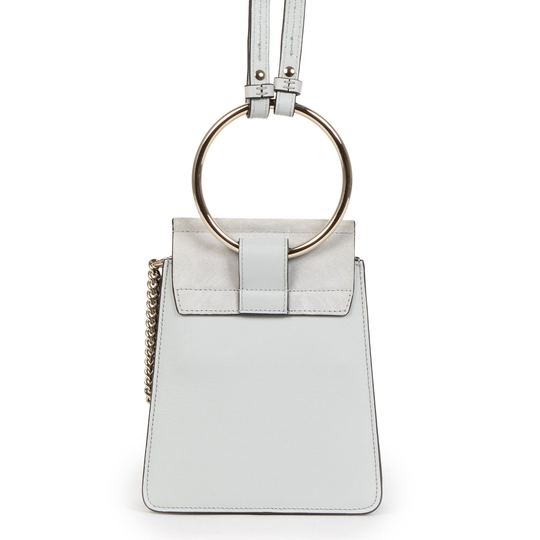 Authentieke Tweedehands Chloé Airy Grey Faye Mini Bag juiste prijs veilig online shoppen luxe merken webshop winkelen Antwerpen België mode fashion