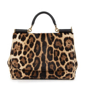 Dolce & Gabbana Leopard Miss Sicily Top Handle Bag