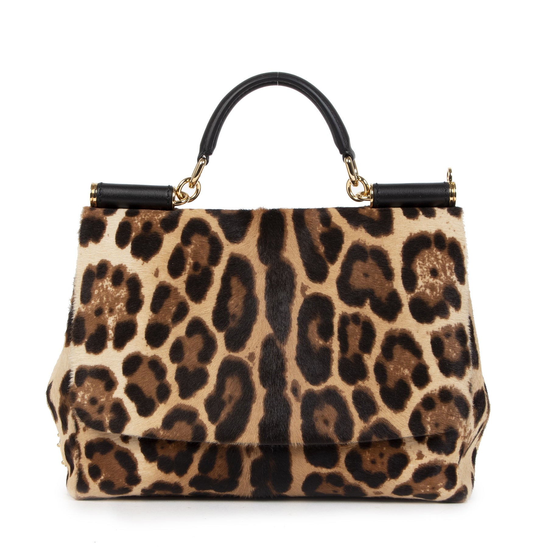 Dolce & Gabbana Leopard Miss Sicily Top Handle Bag