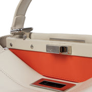 Authentic second-hand vintage Fendi Latte Azalea Calfskin Medium Peekaboo Tote Bag buy online webshop LabelLOV