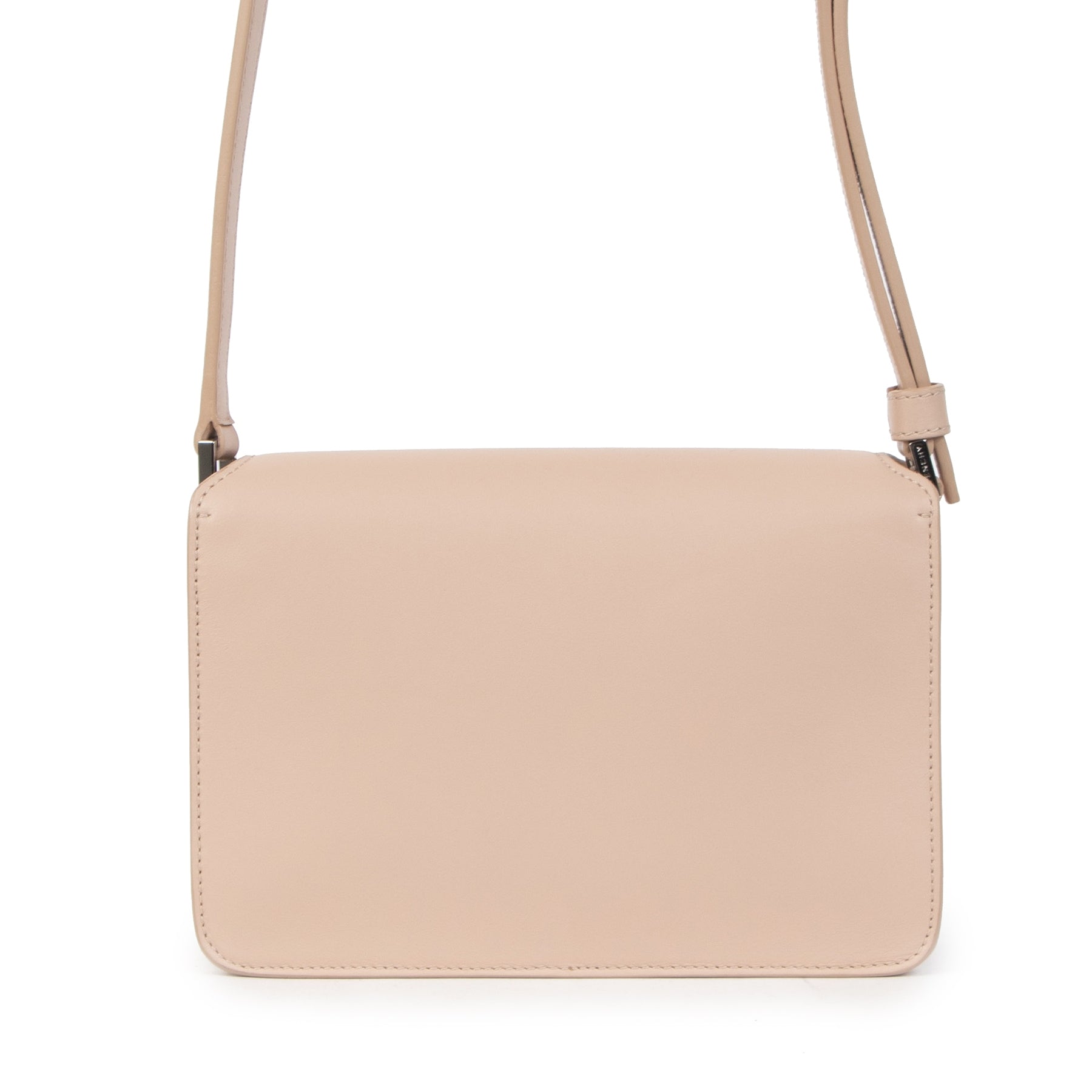 Authentieke Tweedehands Givenchy Soft Pink Calfskin Debossed Logo Crossbody Bag juiste prijs veilig online shoppen luxe merken webshop winkelen Antwerpen België mode fashion
