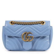 Gucci Baby Blue Mini Marmont Crossbody Bag at the right price safe and secure online at LabelLOV webshop Antwerp