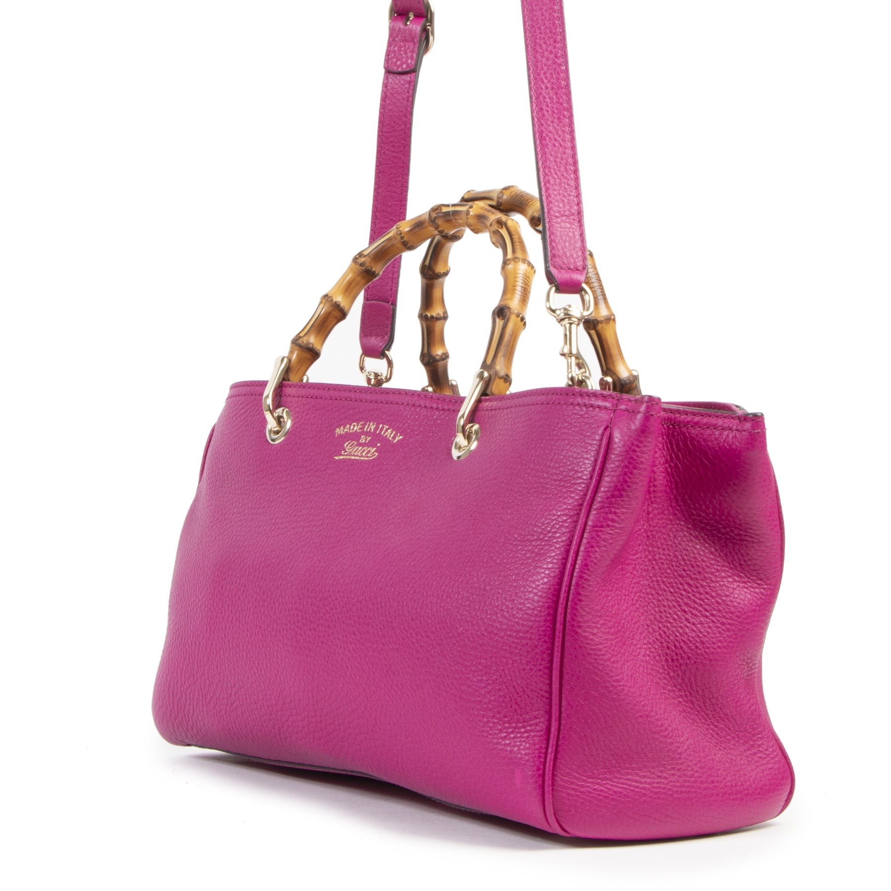 Gucci Fuchsia Bamboo Top Handle Bag