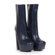 Gucci Blue Leather Platform Boots - size 35
