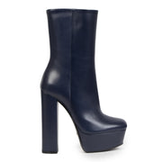 Gucci Blue Leather Platform Boots - size 35