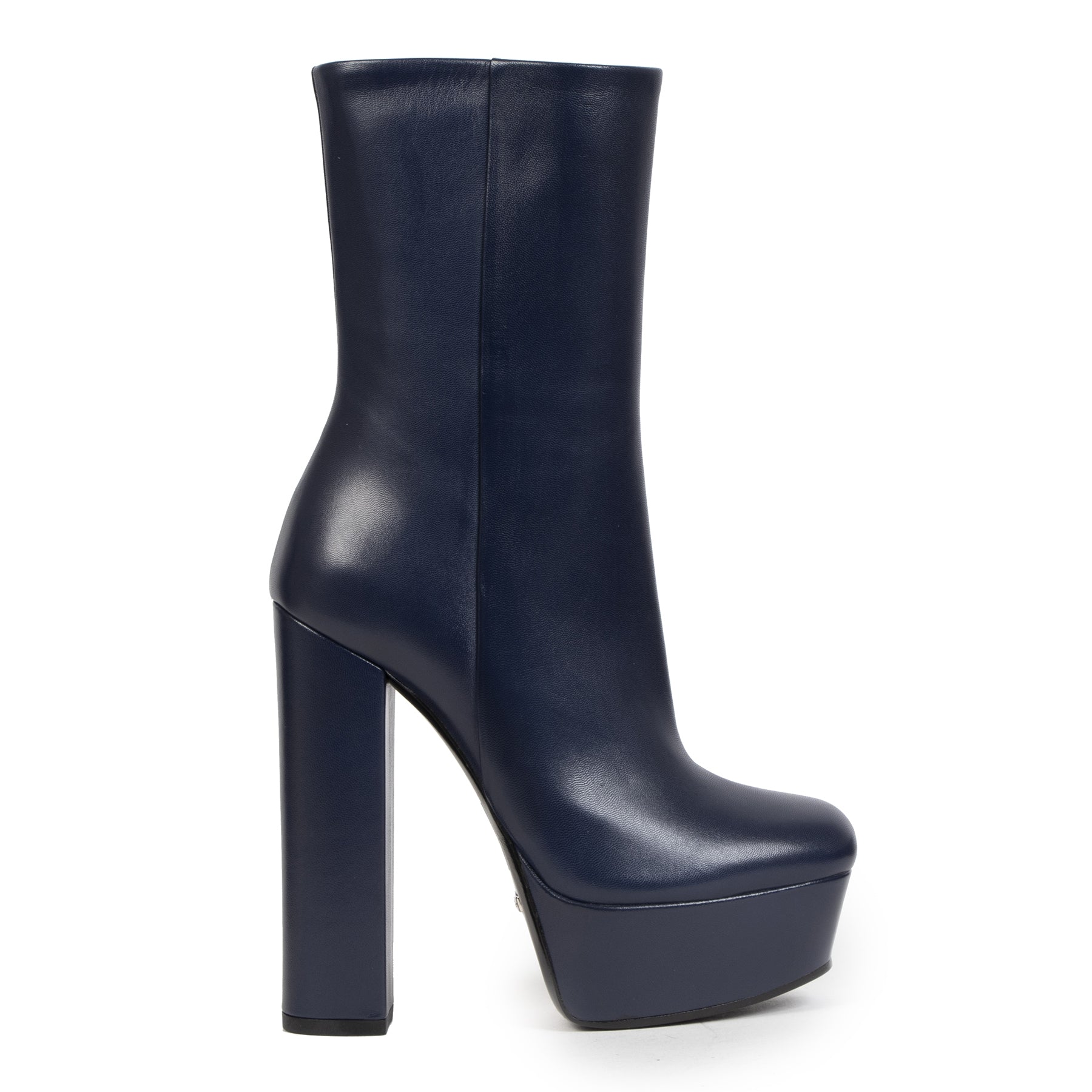 Gucci Blue Leather Platform Boots - size 35