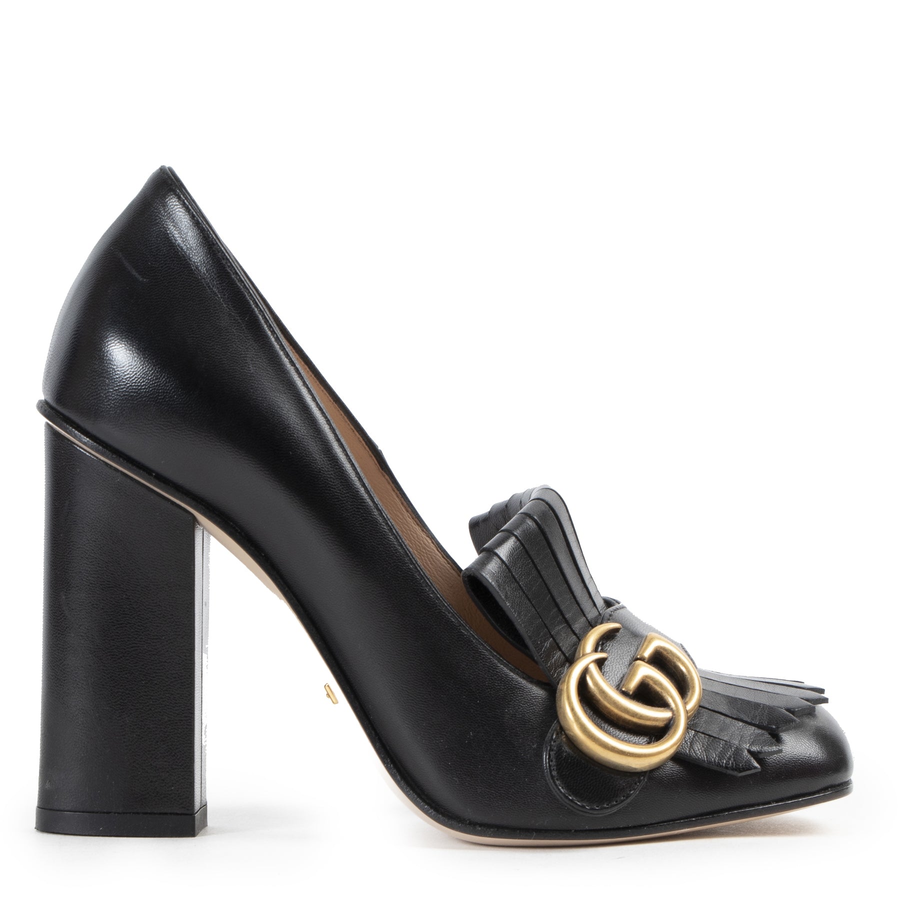 Gucci Marmont Black Leather Pumps - size 35