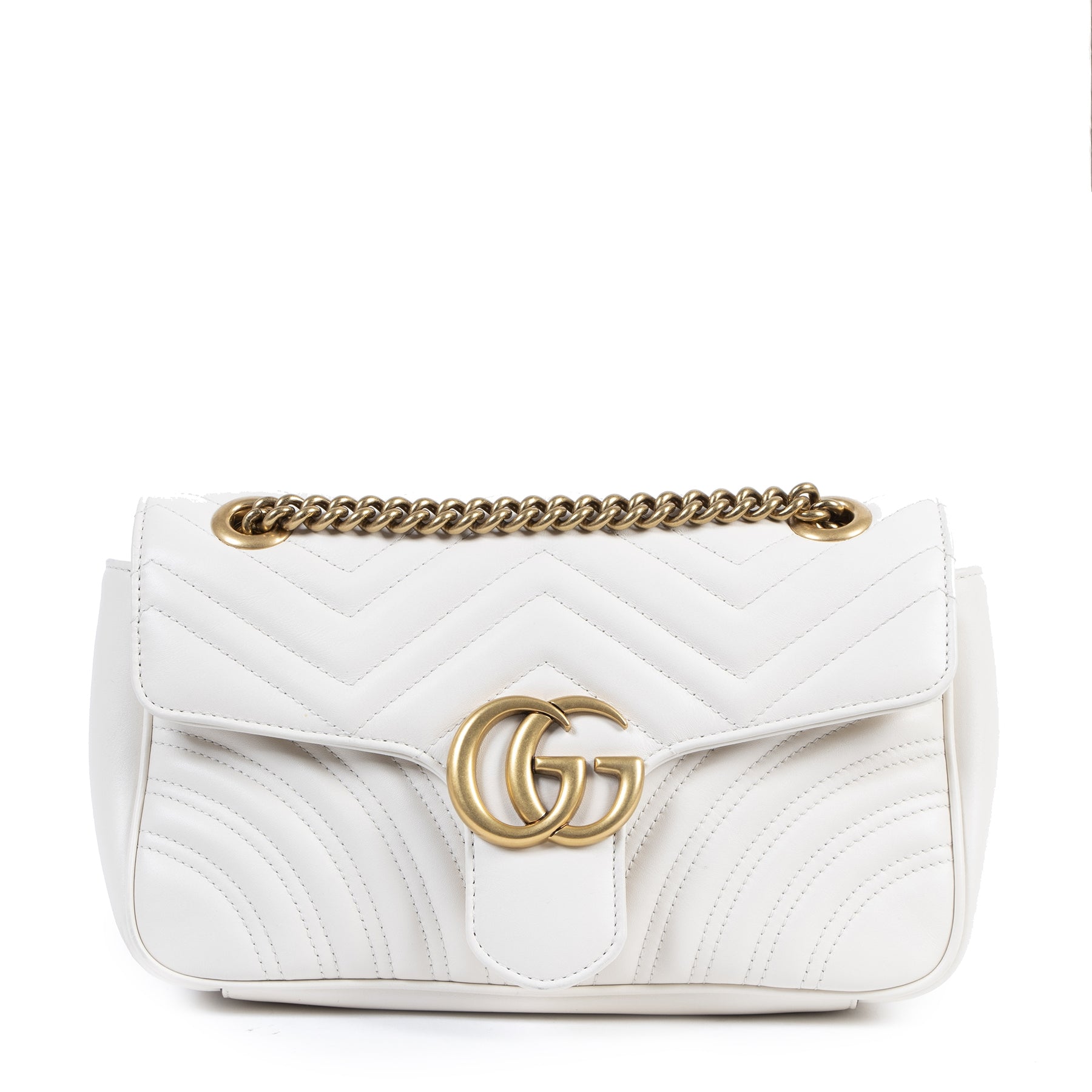 Authentique seconde-main vintage Gucci White Small Marmont Shoulder Bag achète en ligne webshop LabelLOV