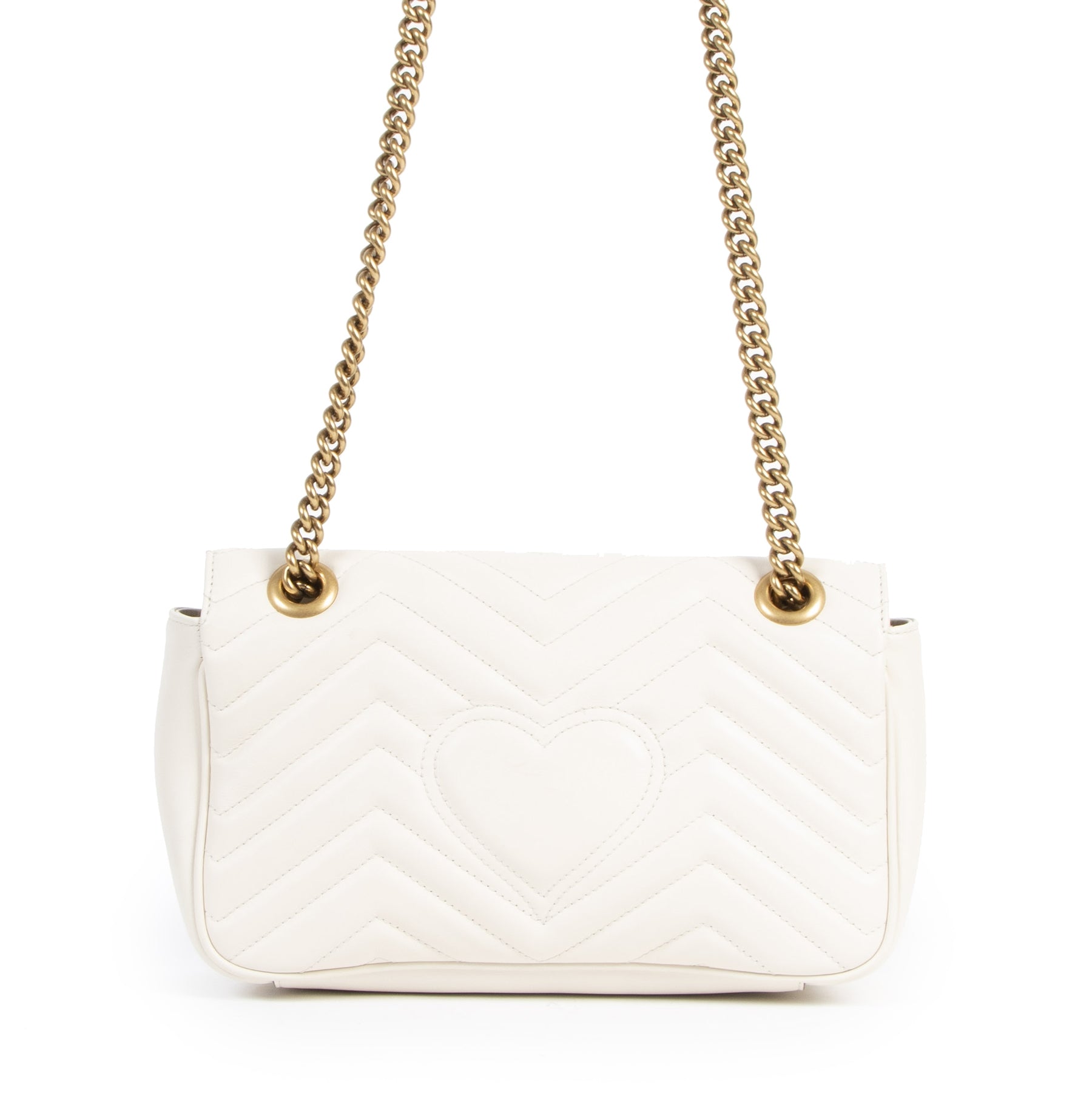 Authentic second-hand vintage Gucci White Small Marmont Shoulder Bag buy online webshop LabelLOV