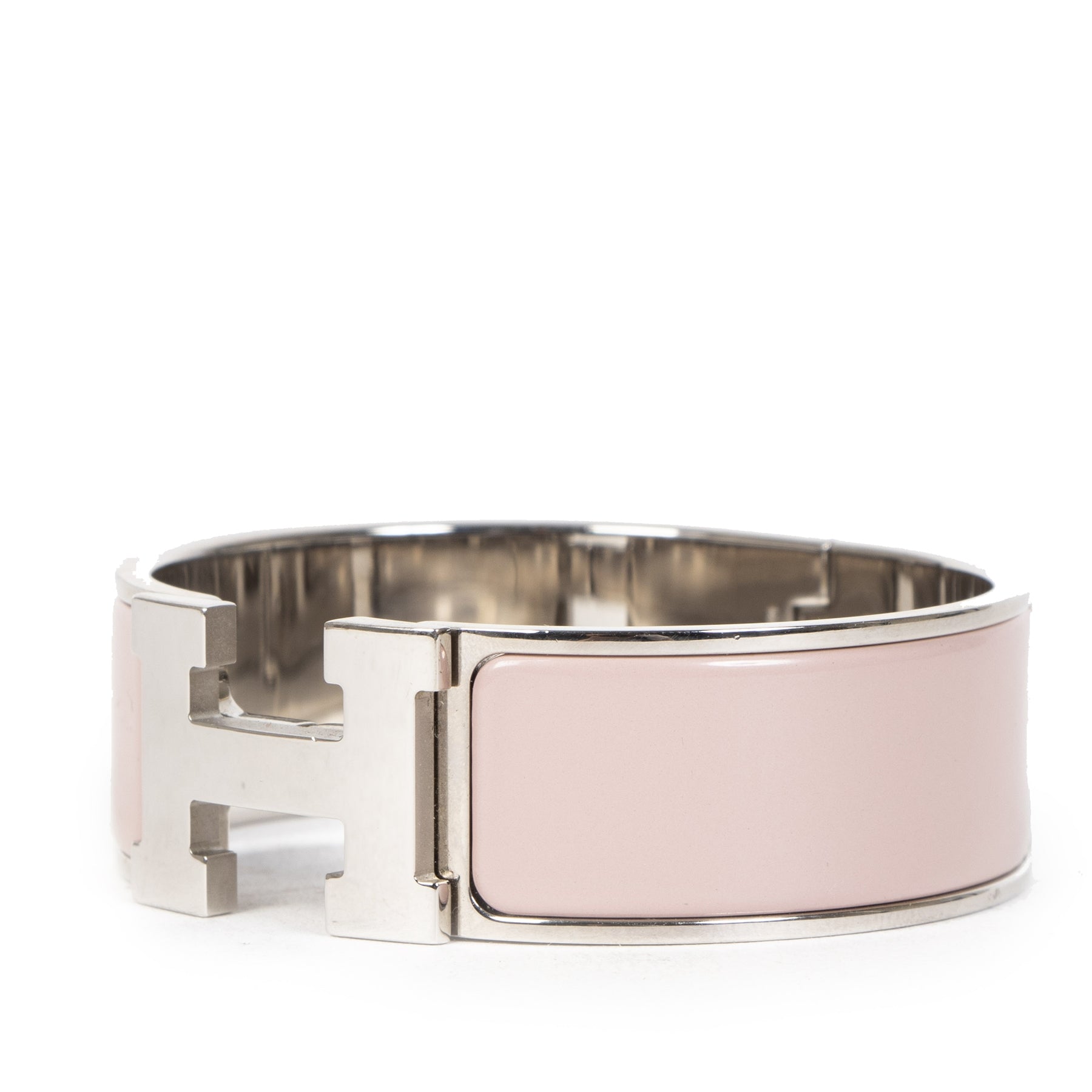 Authentieke Tweedehands Hermès Pink Clic Clac H Bracelet PHW juiste prijs veilig online shoppen luxe merken webshop winkelen Antwerpen België mode fashion