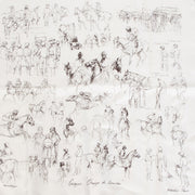Authentieke tweedehands vintage Hermès Croquis Champs De Courses Scarf koop online webshop LabelLOV