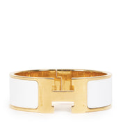 Authentieke Tweedehands Hermès White Clic Clac Bracelet Small juiste prijs veilig online shoppen luxe merken webshop winkelen Antwerpen België mode fashion