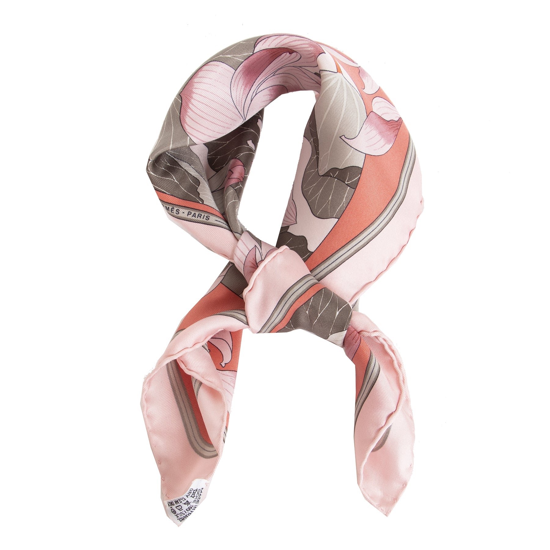 Authentic second-hand vintage Hermès Fleurs De Lotus Scarf buy online webshop LabelLOV