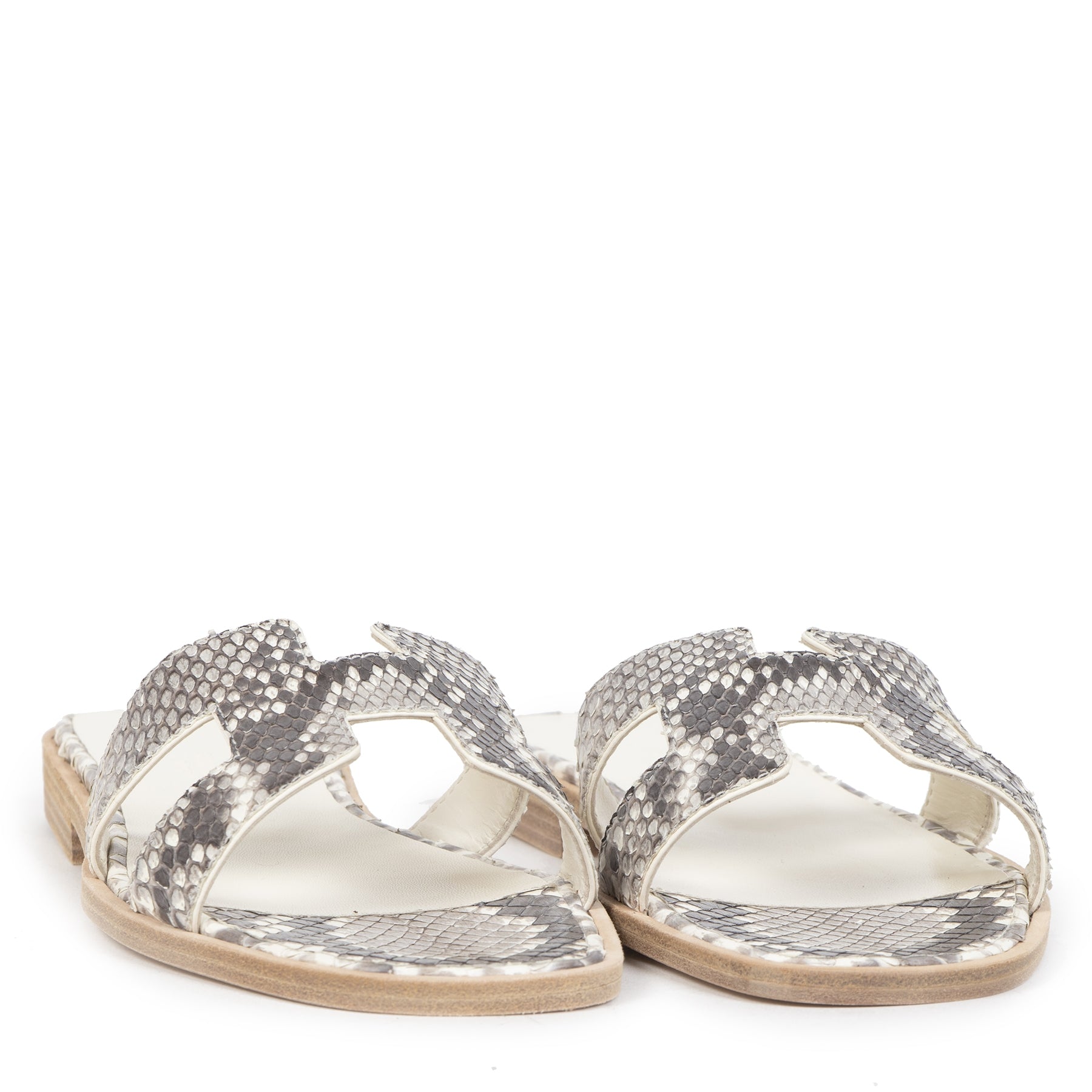 Authentique seconde-main vintage Hermès Oran Python Mules - Size 35,5 achète en ligne webshop LabelLOV