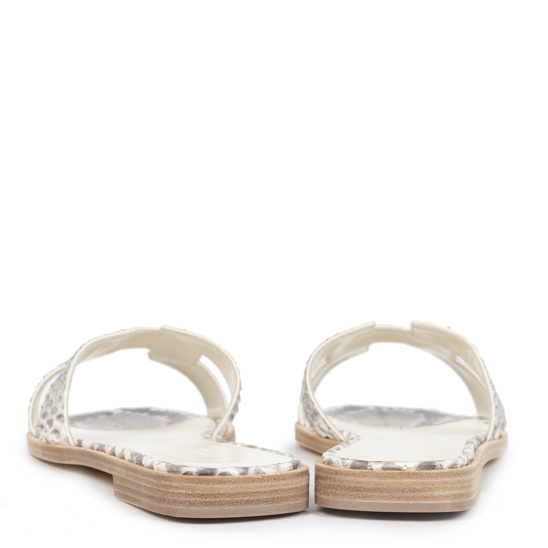 Authentic second-hand vintage Hermès Oran Python Mules - Size 35,5 buy online webshop LabelLOV