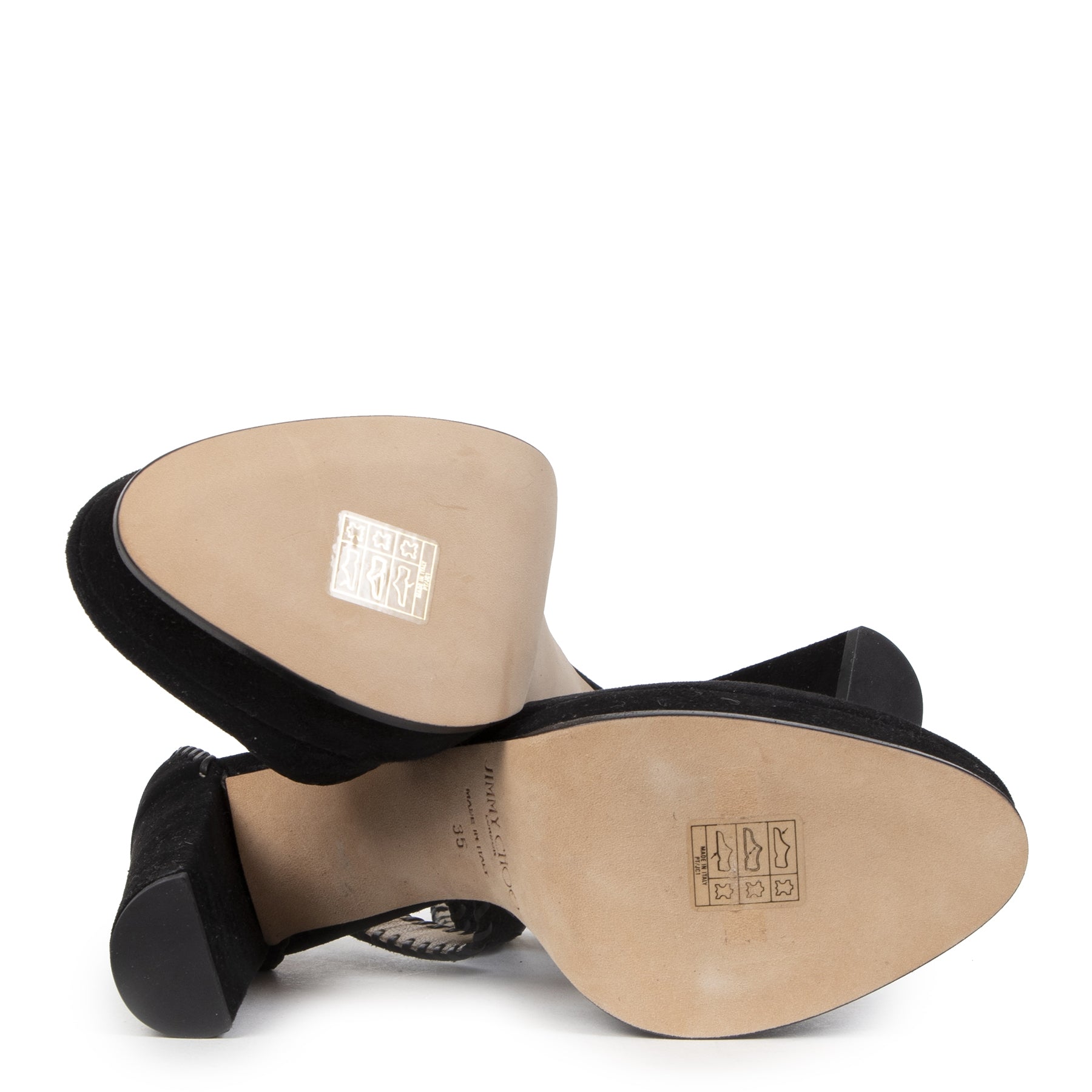 Authentic secondhand Jimmy Choo Black Suede Daphne Platform Sandals - Size 35 designer high heels shoes pumps sandals designer brands fashion luxury vintage webshop safe secure online shopping worldwide shipping