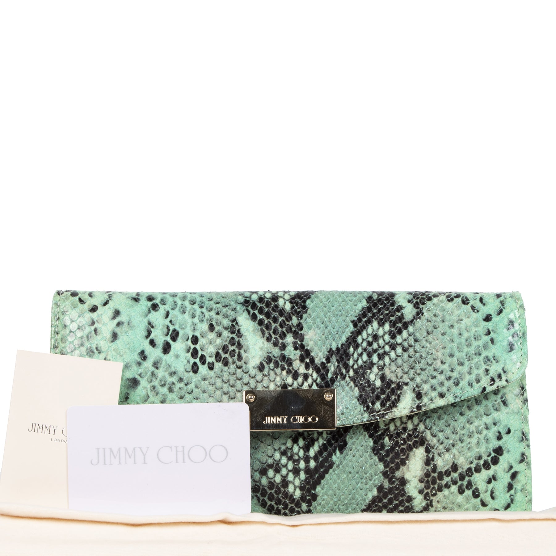 Jimmy Choo Green Python Clutch kopen en verkopen aan de beste prijs bij Labellov tweedehands luxe