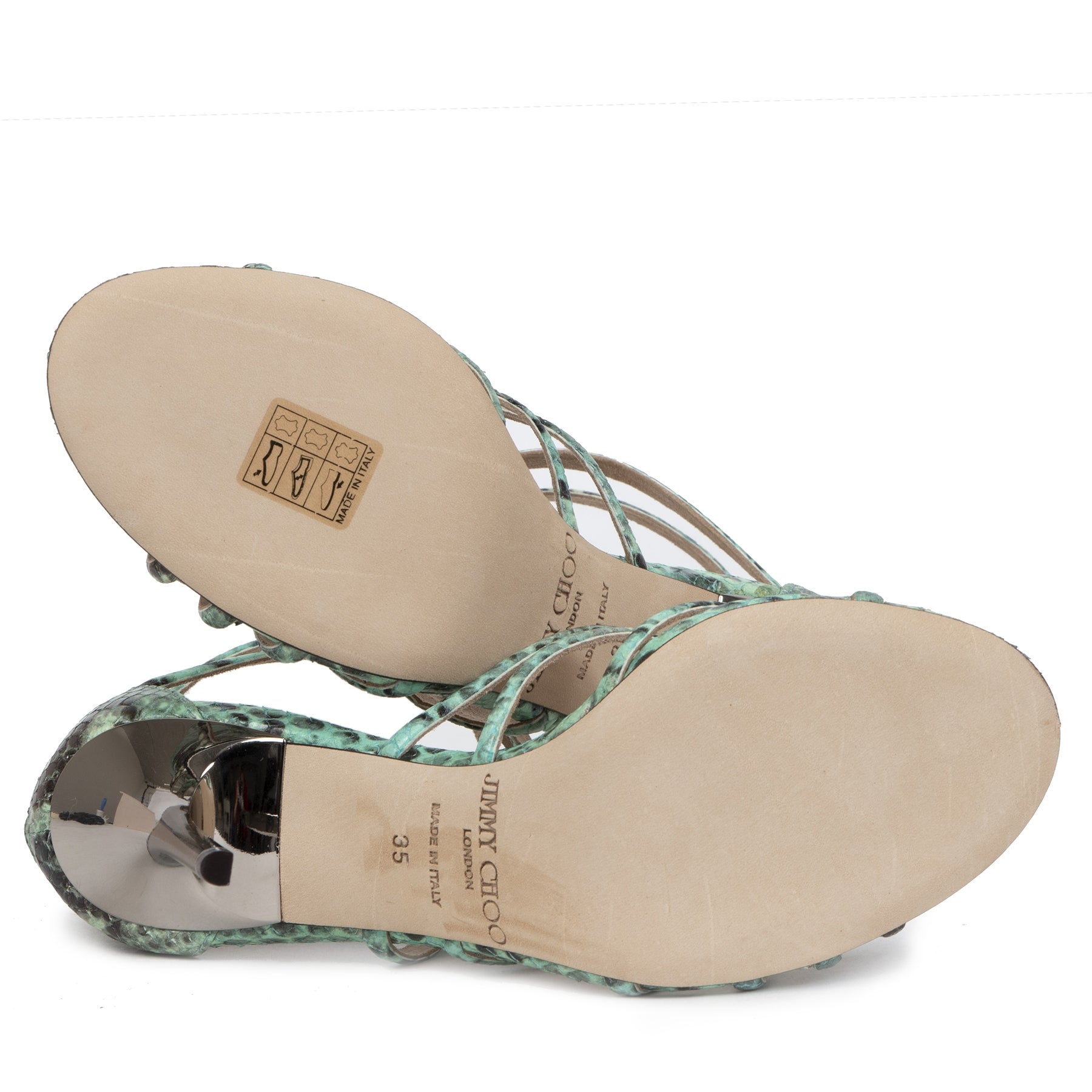 Jimmy Choo Python Cut-Out Sandals for the best price at Labellov