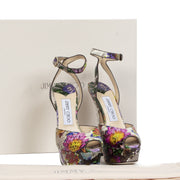Jimmy Choo Floral Print Python Multicolor Sandals - size 35