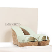 Are you buying and selling your authentic Jimmy Choo Keylime Green Patent Wedges - size 35