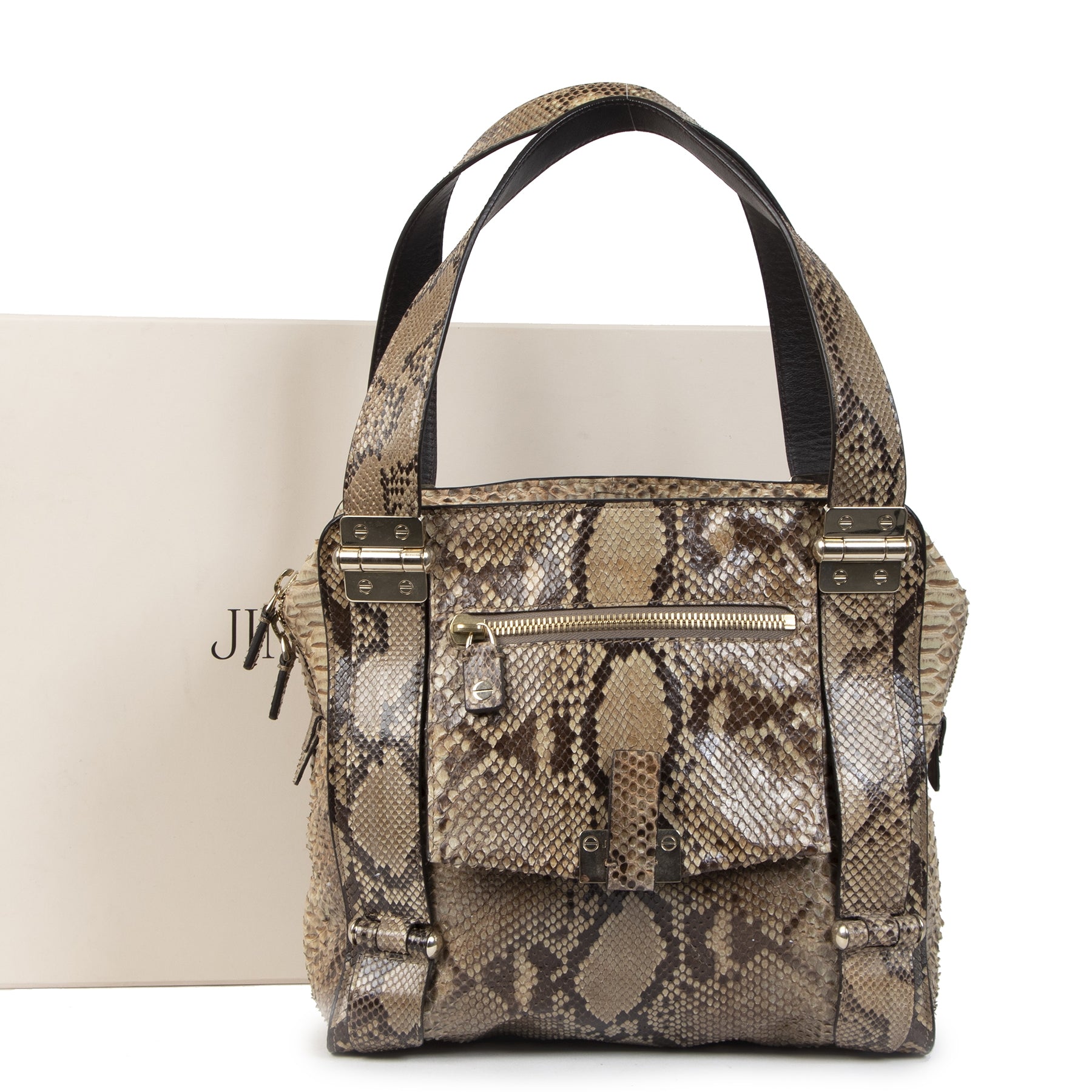 Authentic secondhand Jimmy Choo Python Shoulder Bag designer bags designer brands fashion luxury vintage webshop safe secure online shopping worldwide shipping