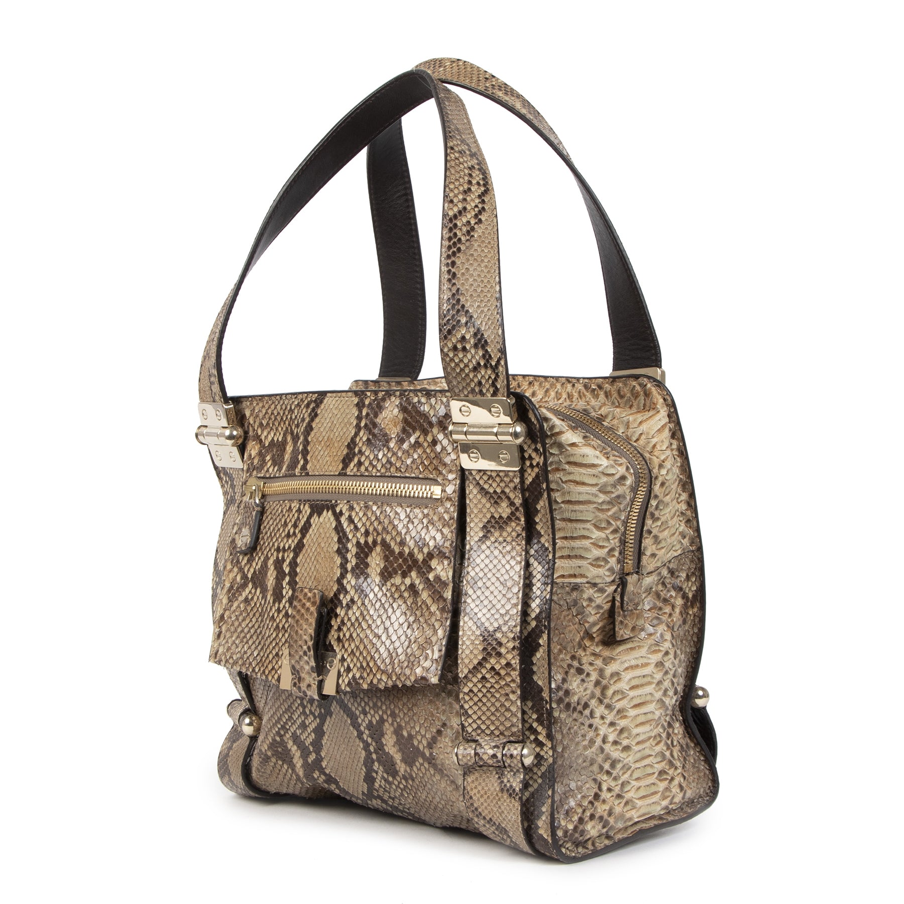 Authentic secondhand Jimmy Choo Python Shoulder Bag designer bags designer brands fashion luxury vintage webshop safe secure online shopping worldwide shipping