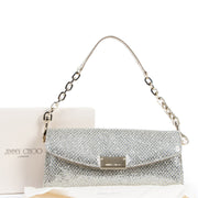 shop Jimmy Choo Silver Glitter Clutch online tegen de beste prijs