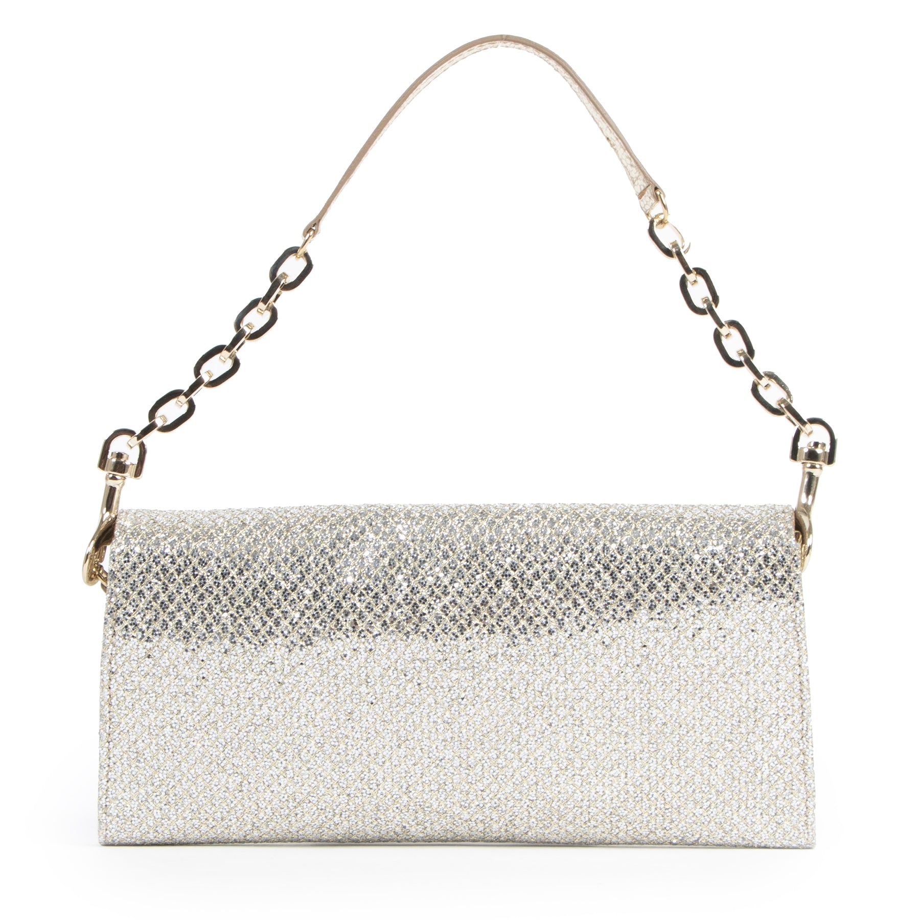 shop safe online Jimmy Choo Silver Glitter Clutch
