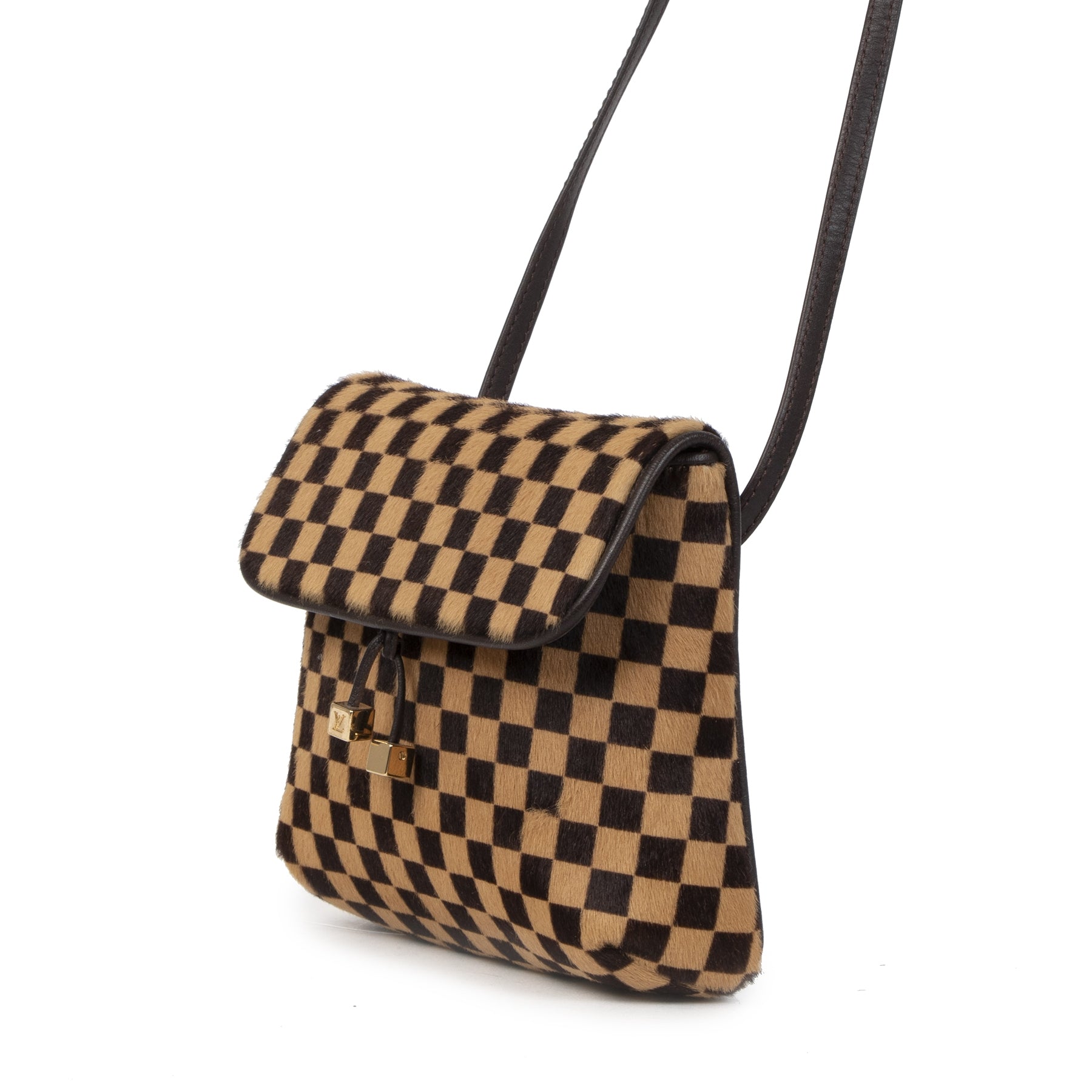 Authentieke Tweedehands Louis Vuitton Damier Pony Hair Crossbody Bag juiste prijs veilig online shoppen luxe merken webshop winkelen Antwerpen België mode fashion