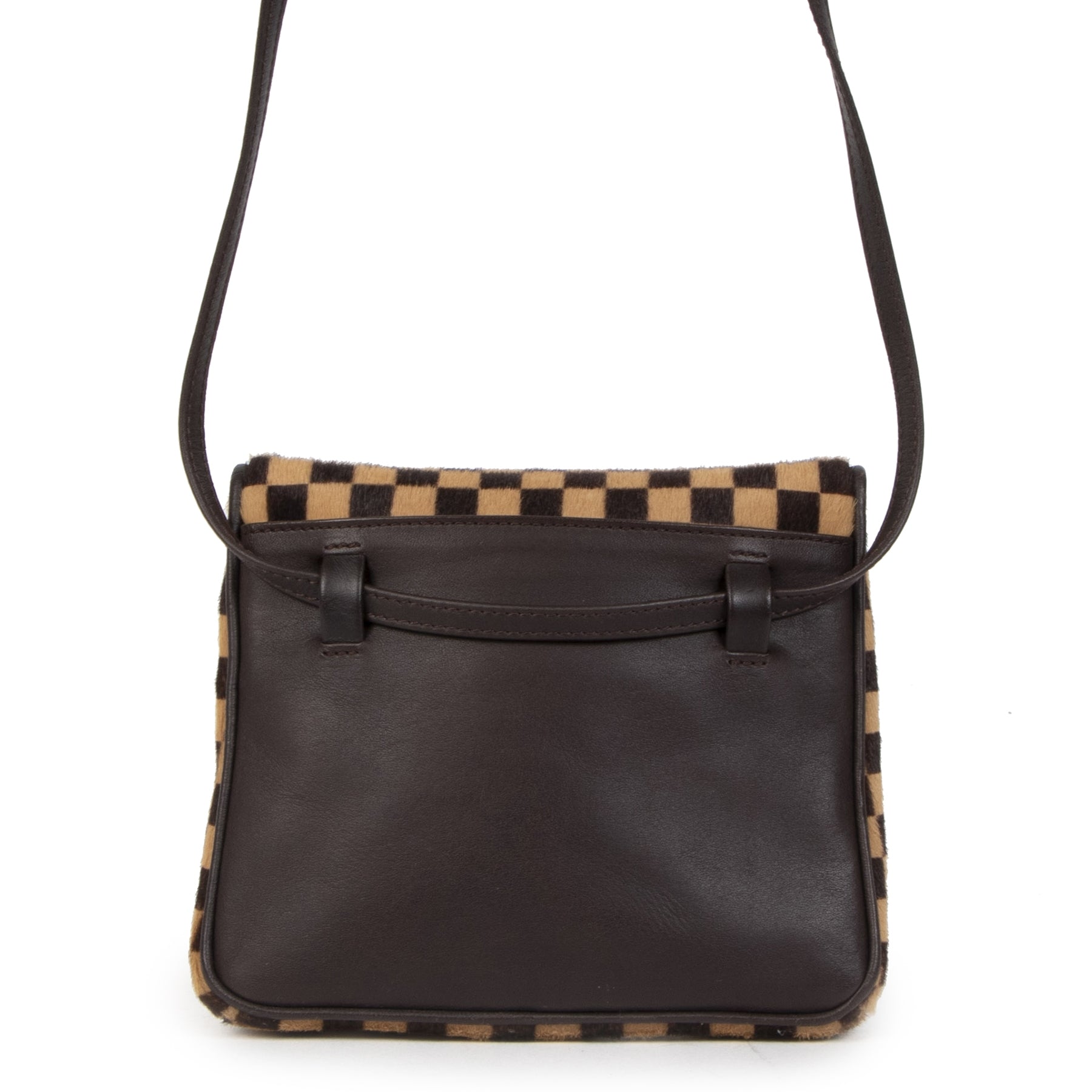 Authentic secondhand Louis Vuitton Damier Pony Hair Crossbody Bag designer bags designer brands luxury vintage webshop fashion safe secure online shopping worldwide shipping