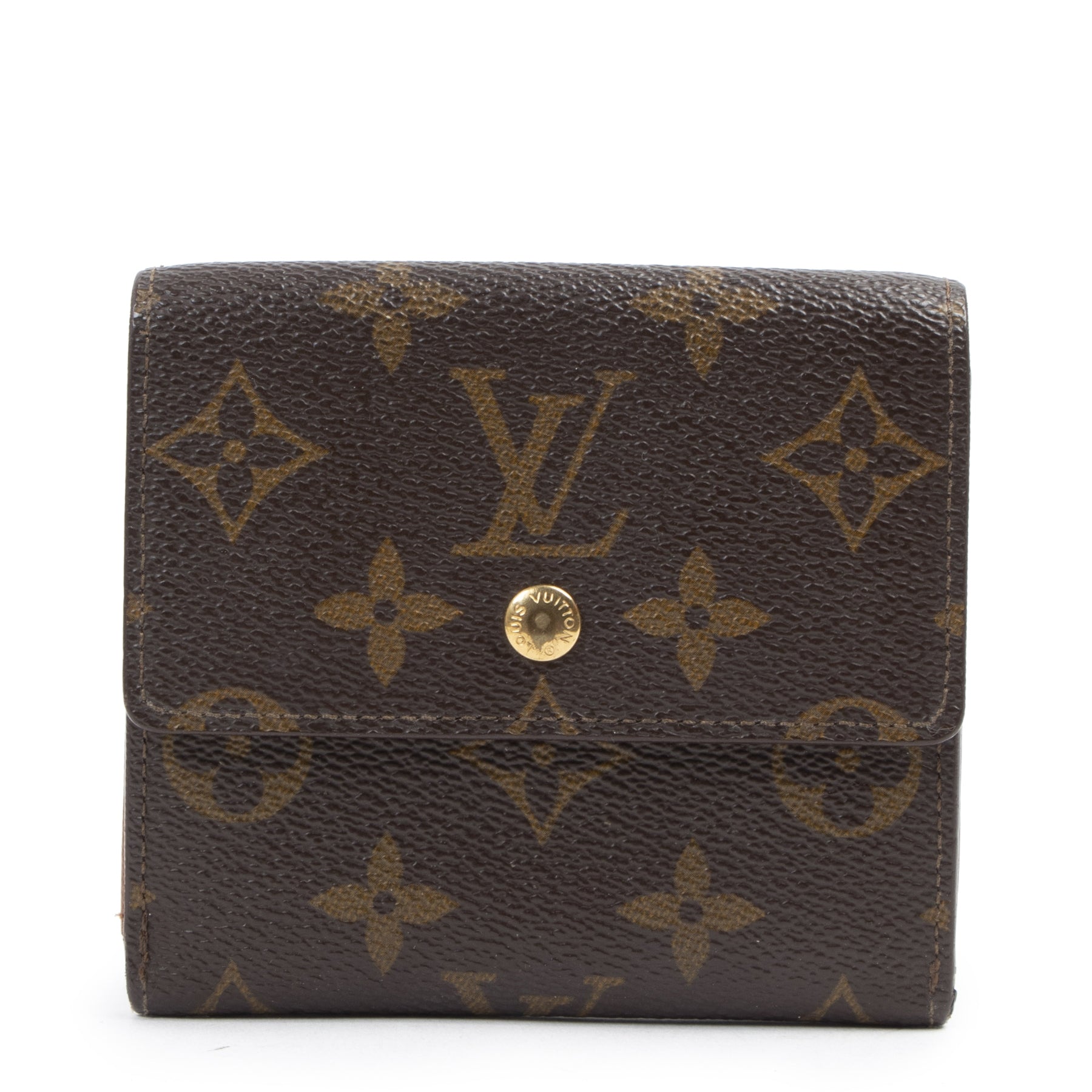 Authentic second-hand vintage Louis Vuitton Elise Trifold Monogram Wallet buy online webshop LabelLOV