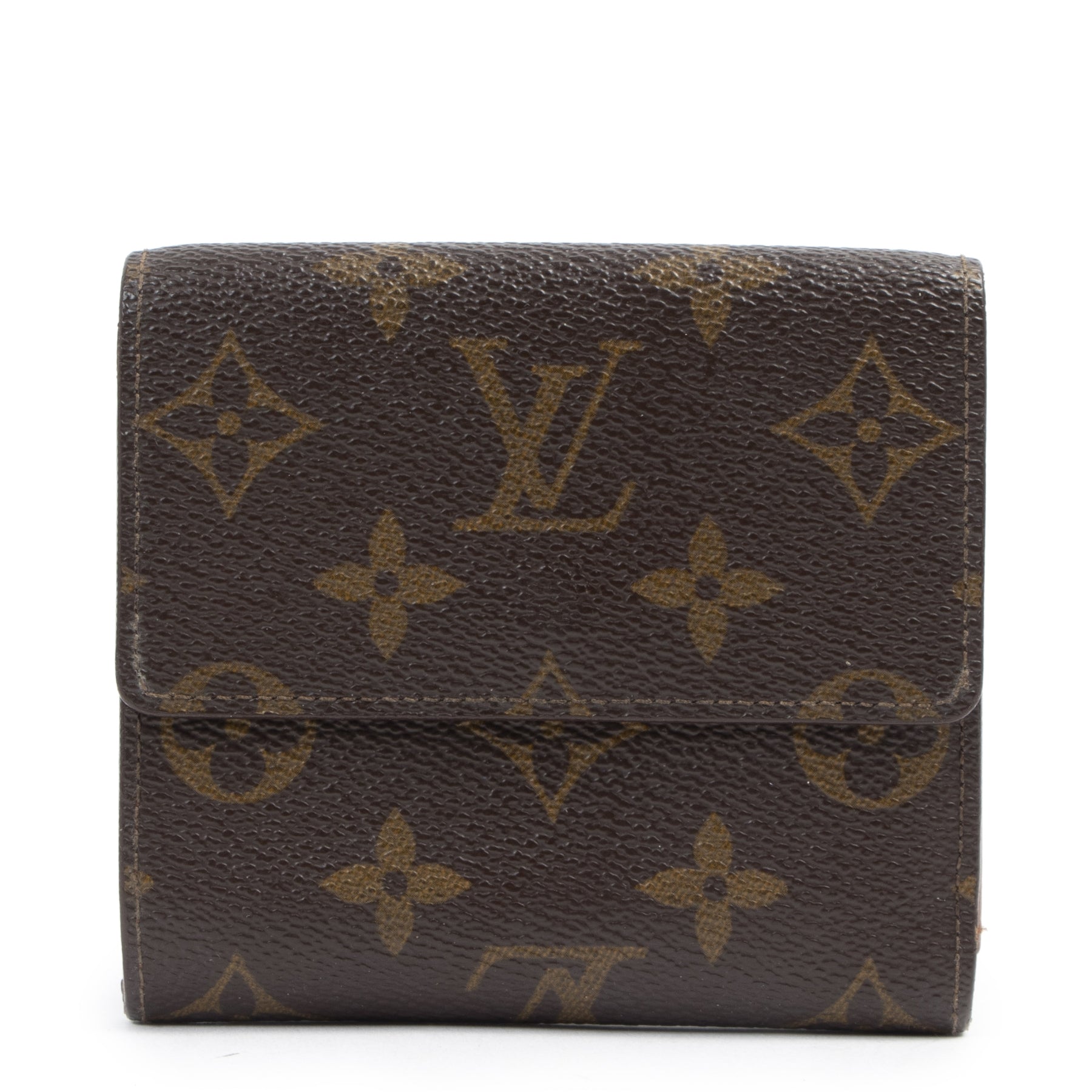 Authentieke tweedehands vintage Louis Vuitton Elise Trifold Monogram Wallet koop online webshop LabelLOV