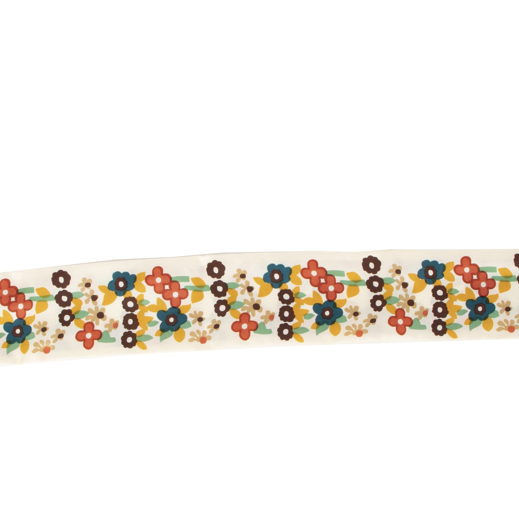 Louis Vuitton Silk Twilly Bandeau Scarf Flowers