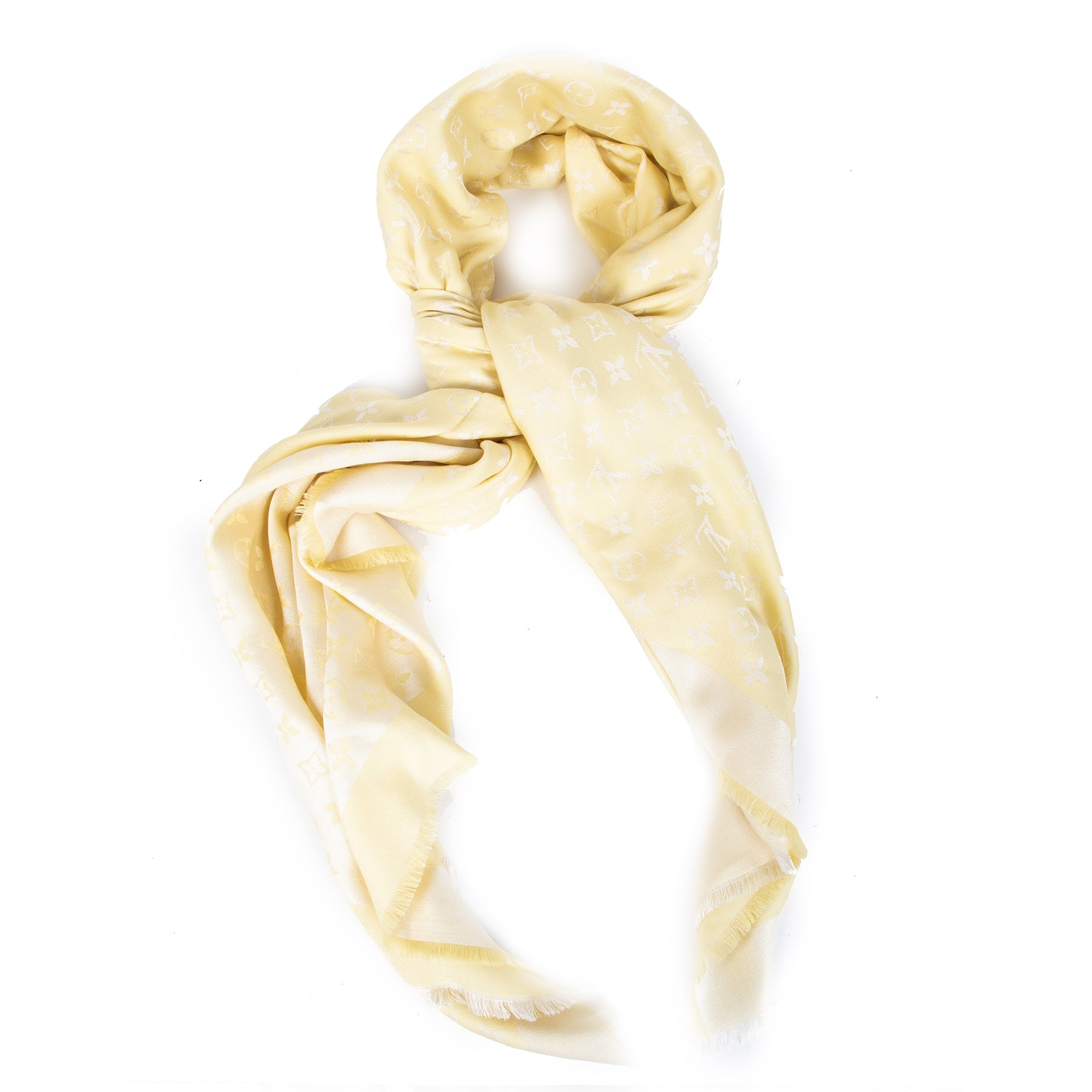 Louis Vuitton Yellow Monogram Scarf for the best price at Labellov secondhand luxury in Antwerp