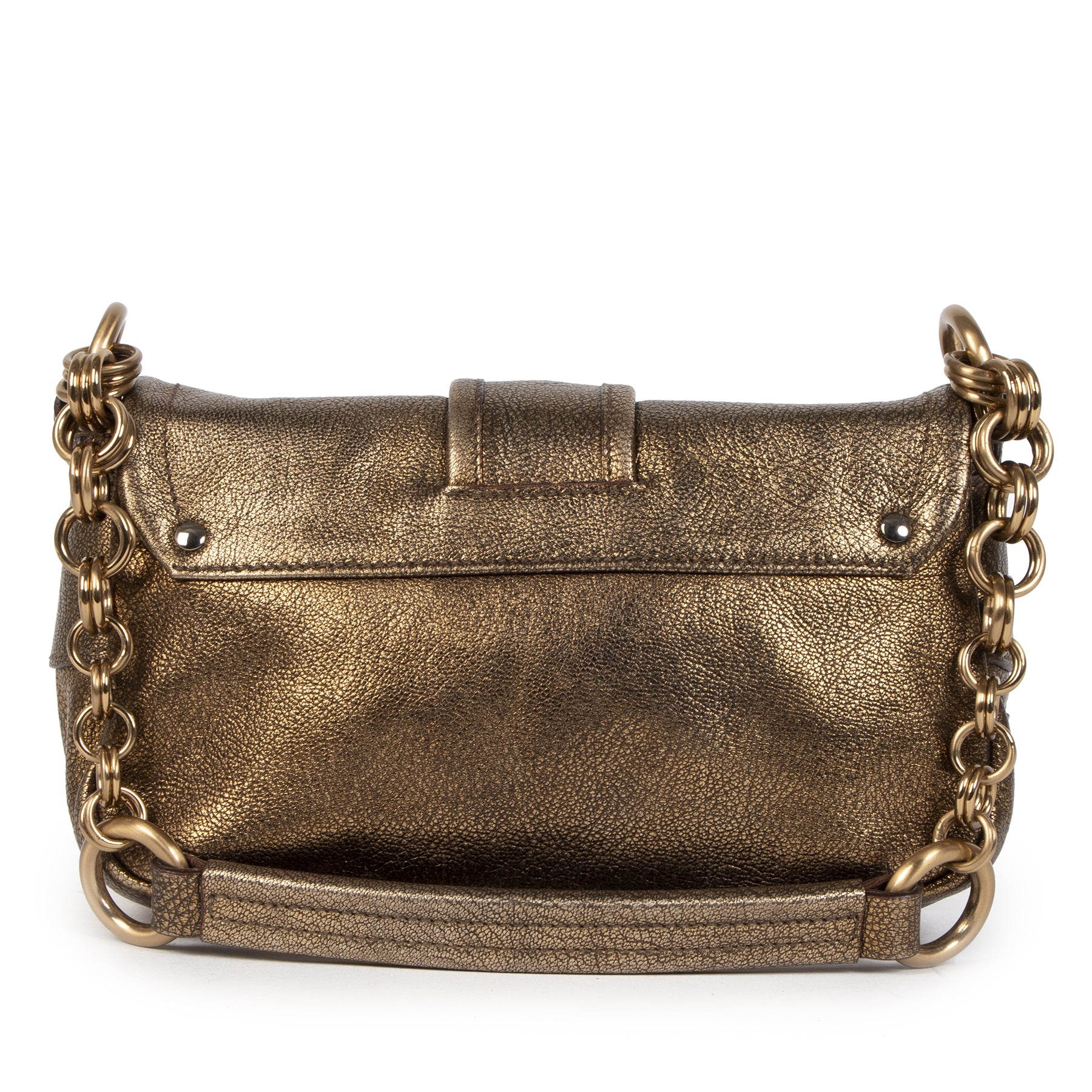 Authentique seconde-main vintage Prada Bronze Sandalo Mini Pocket Bag achète en ligne webshop LabelLOV