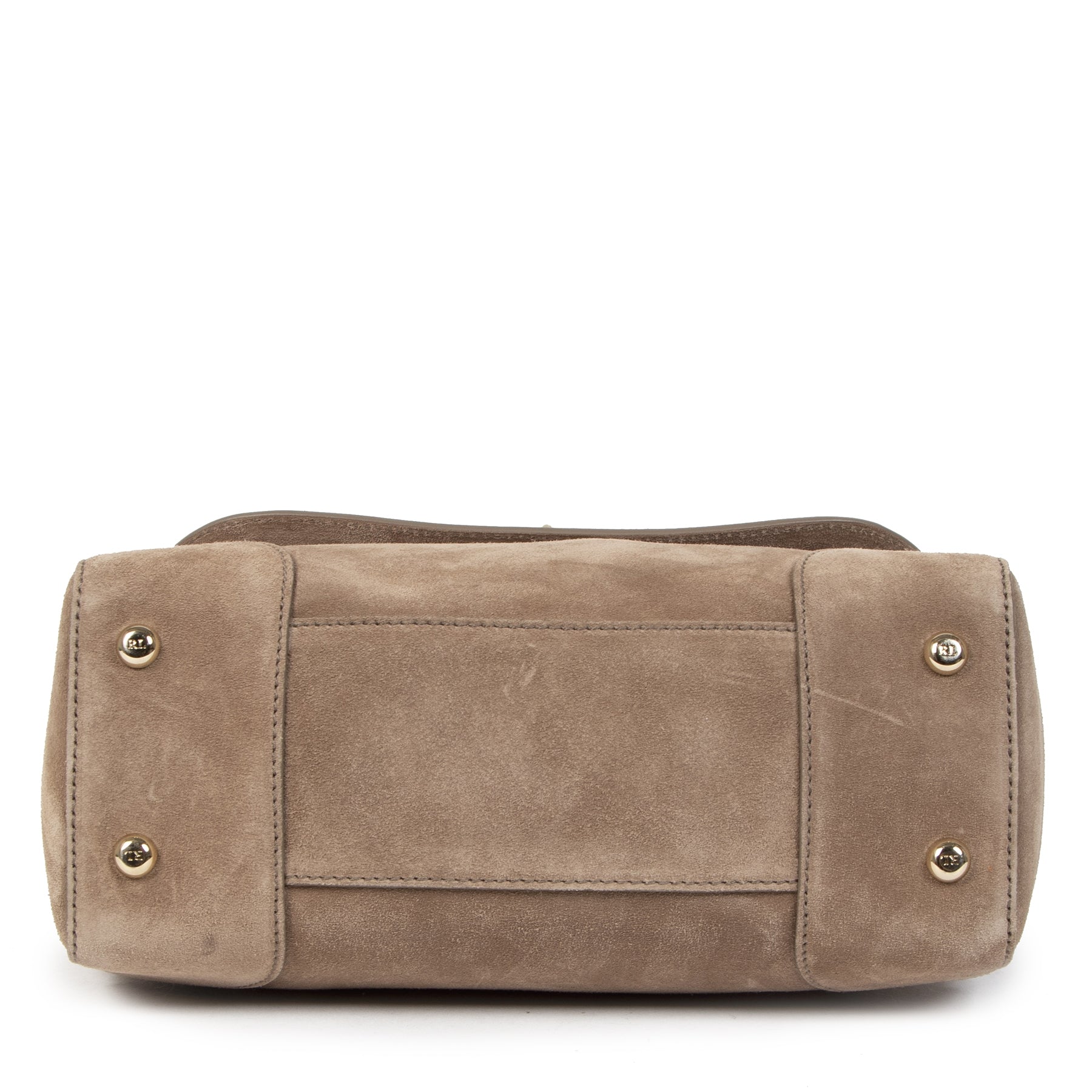 Authentic secondhand Ralph Lauren Taupe Suede Shoulder Bag designer bags designer brands fashion luxury vintage webshop safe secure online shopping worldwide shipping