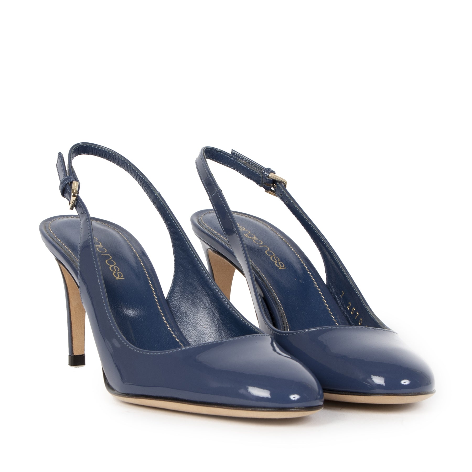 Authentic secondhand Sergio Rossi Blue Patent Leather Heels - Size 35 designer bags designer brands luxury vintage webshop fashion safe secure online shopping worldwide shipping