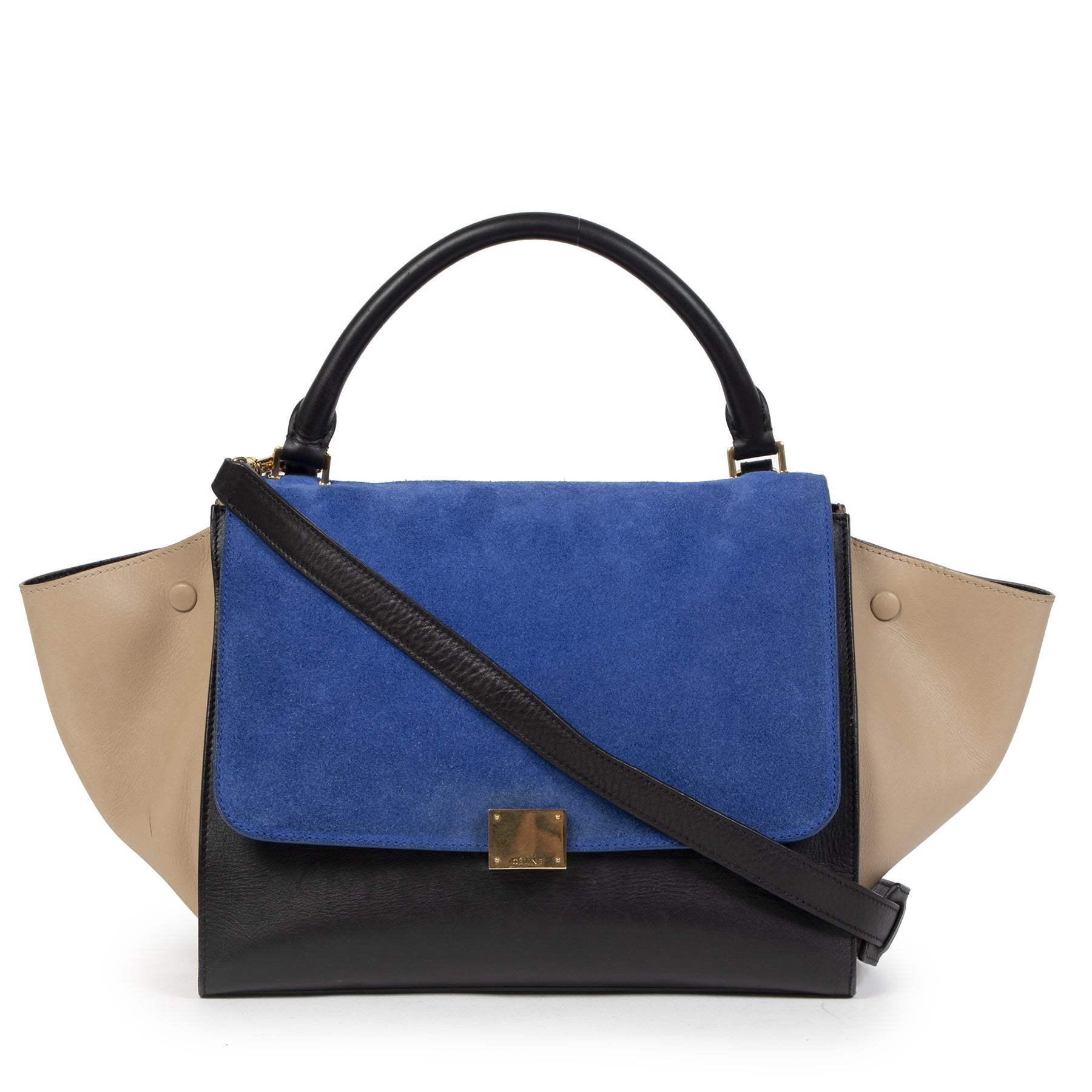 koop online tegen de beste prijs Celine Small Tricolor Trapeze Bag