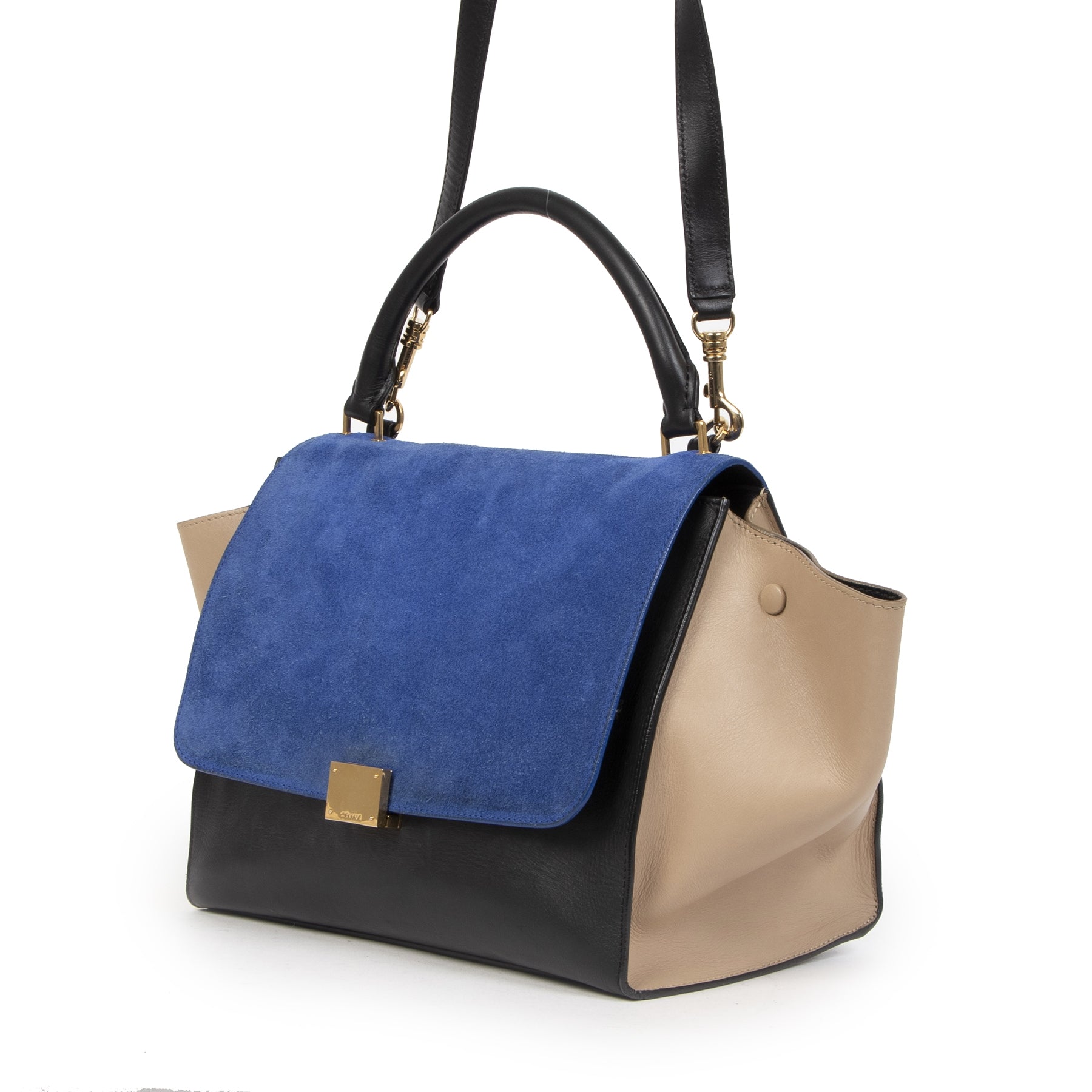 shop safe online secondhand Celine Small Tricolor Trapeze Bag