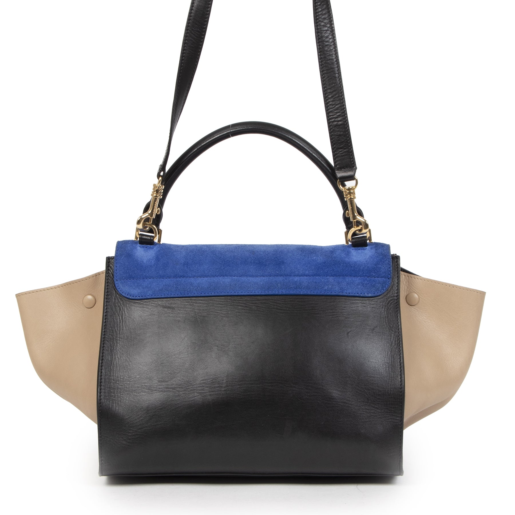 acheter en linge seconde main Celine Small Tricolor Trapeze Bag