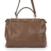 Fendi Peekaboo Large Pebbled and Patent Leather Bag