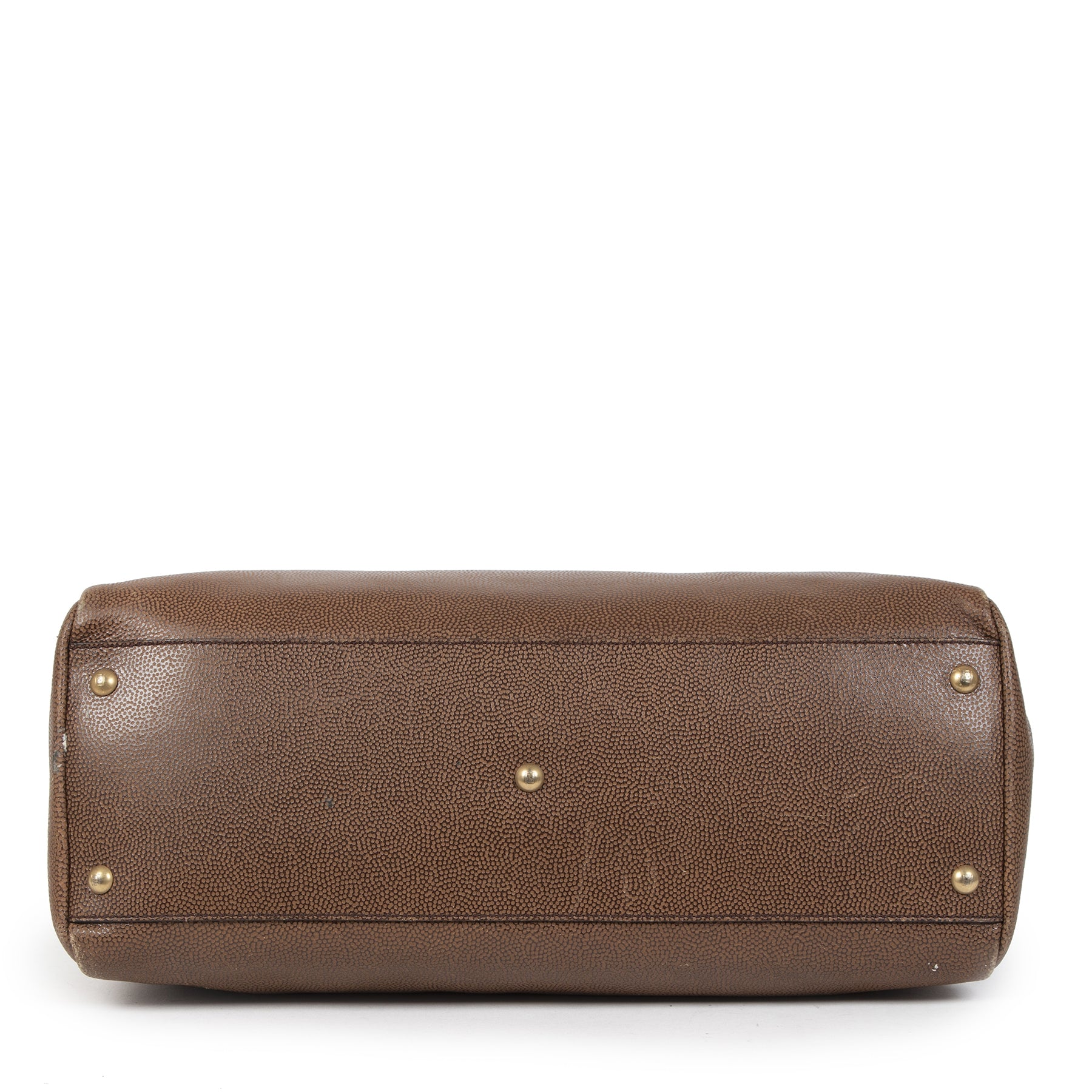 Fendi Peekaboo Large Pebbled and Patent Leather Bag