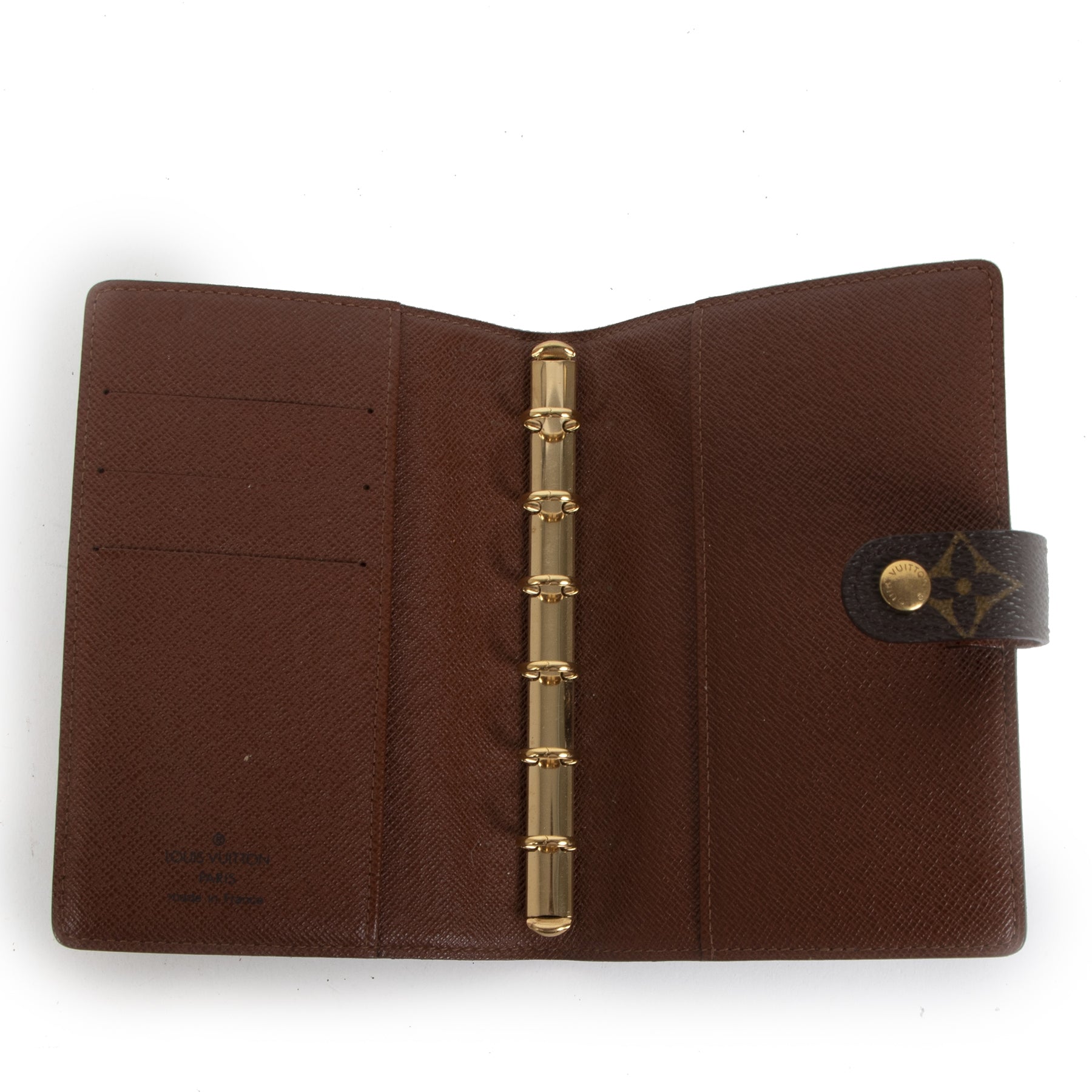 Authentieke tweedehands vintage Louis Vuitton Small Ring Agenda Cover koop online webshop LabelLOV
