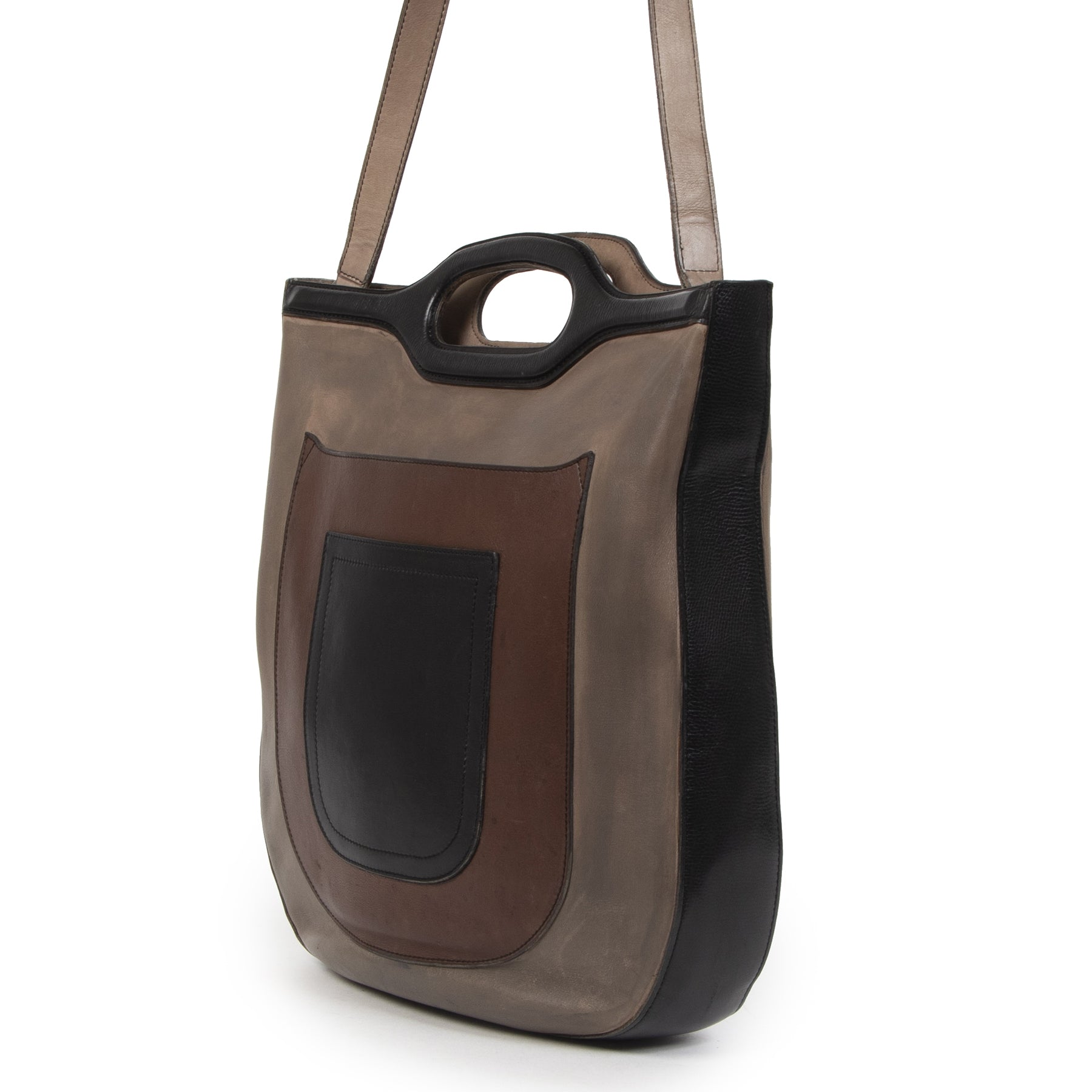 Authentic second-hand vintage Delvaux Tricolor Shoulder Bag buy online webshop LabelLOV