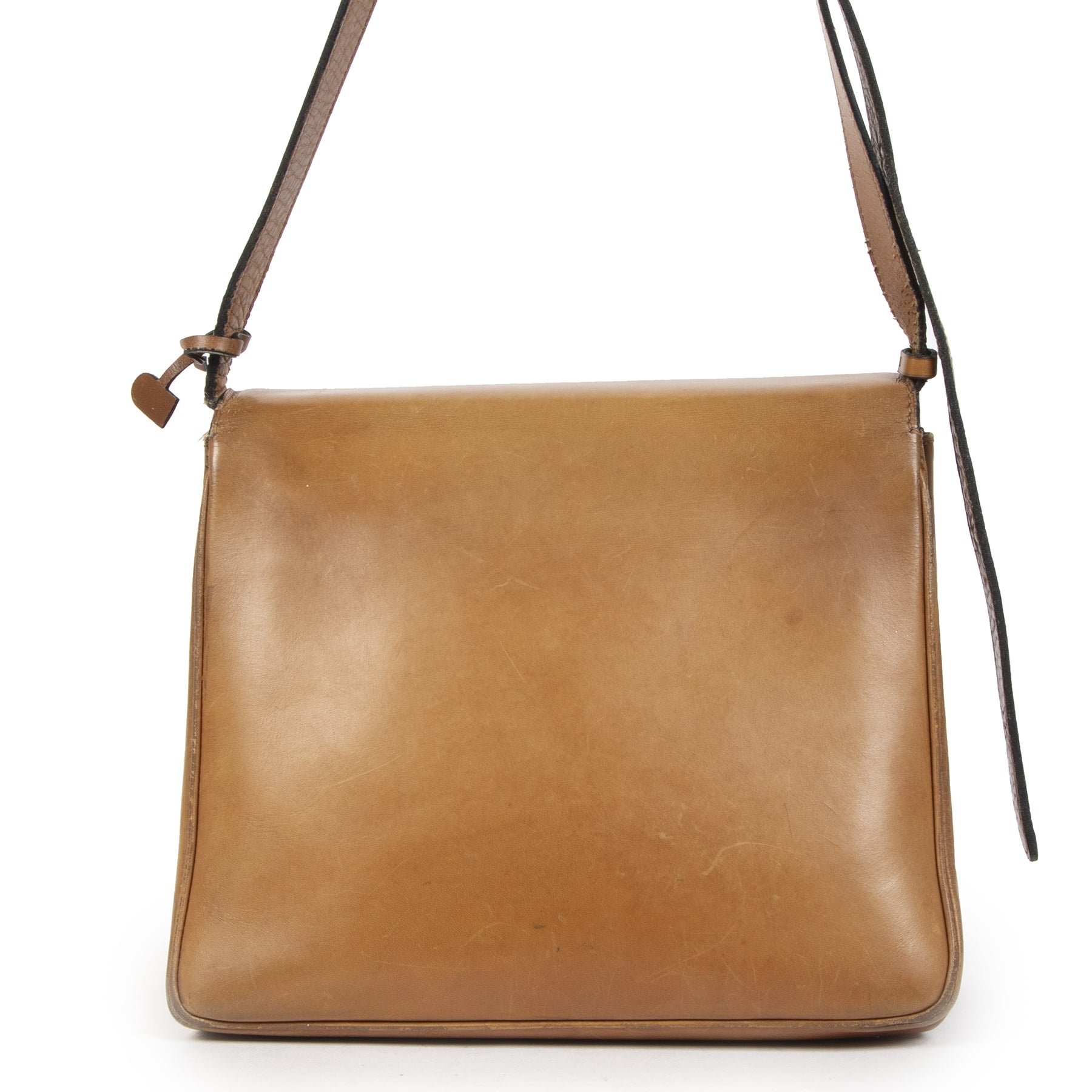 acheter en linge seconde main Delvaux Vintage Cognac Brillant Baudrier